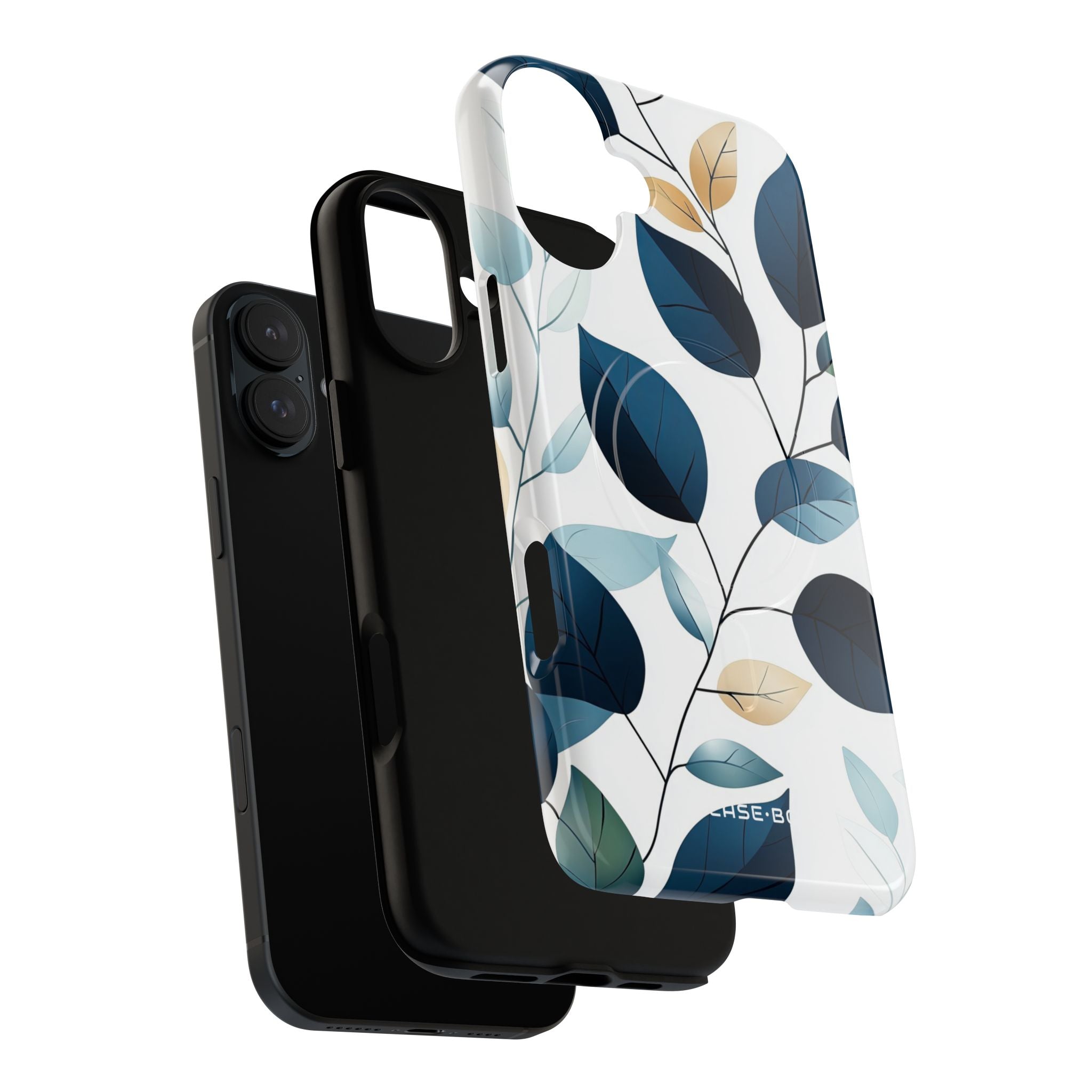 Navy Leaf Veins iPhone 16 Plus Case - Tough+