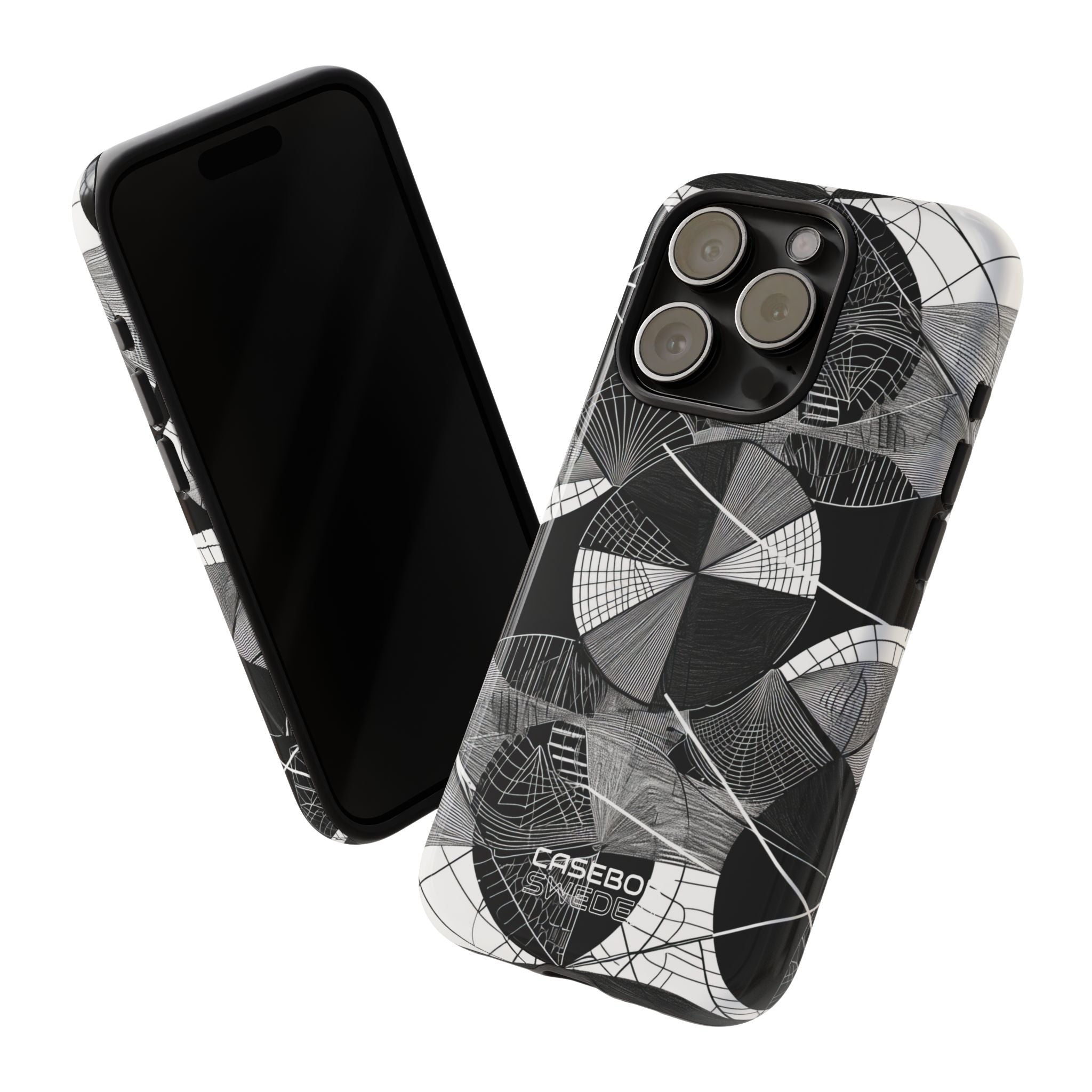 Labirinto a cerchi monocromatico iPhone 15 - Tough