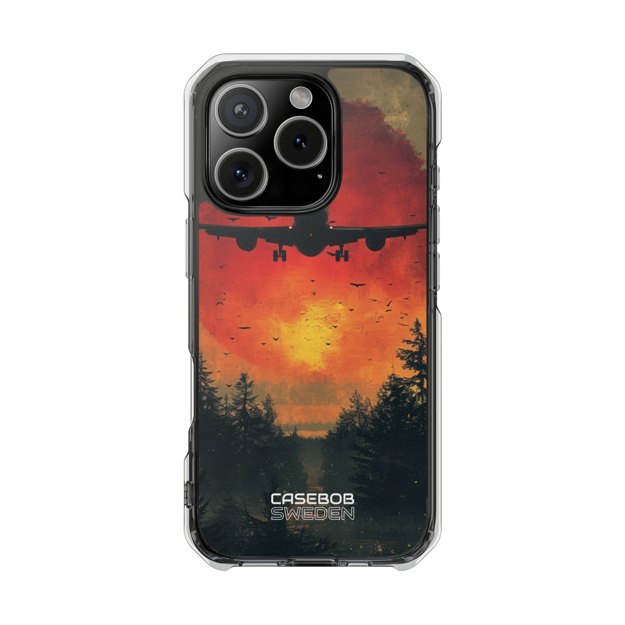 Crimson Sky Flight iPhone 16 - Impact Clear+
