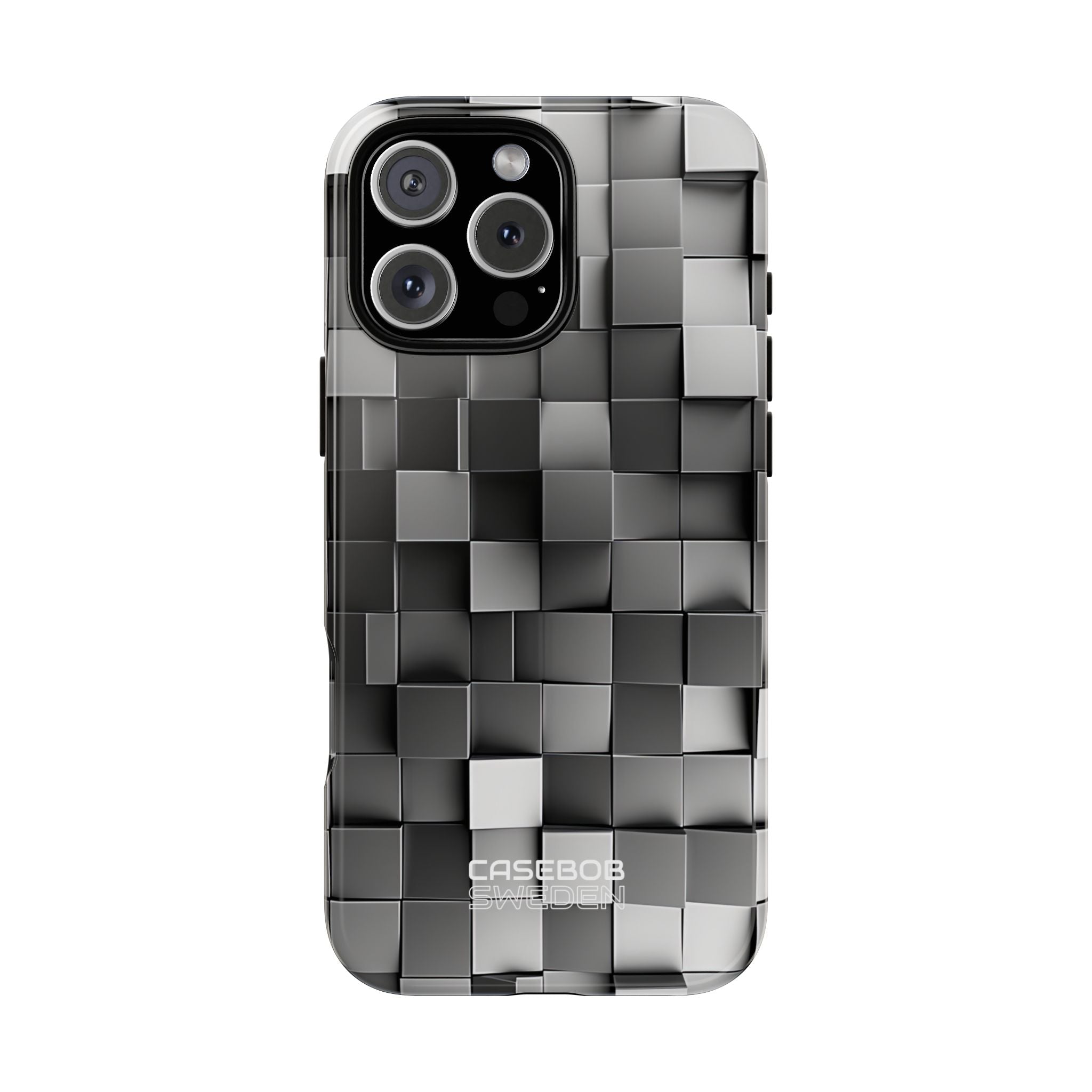 Monochrome Cube Depth iPhone 16 - Tough