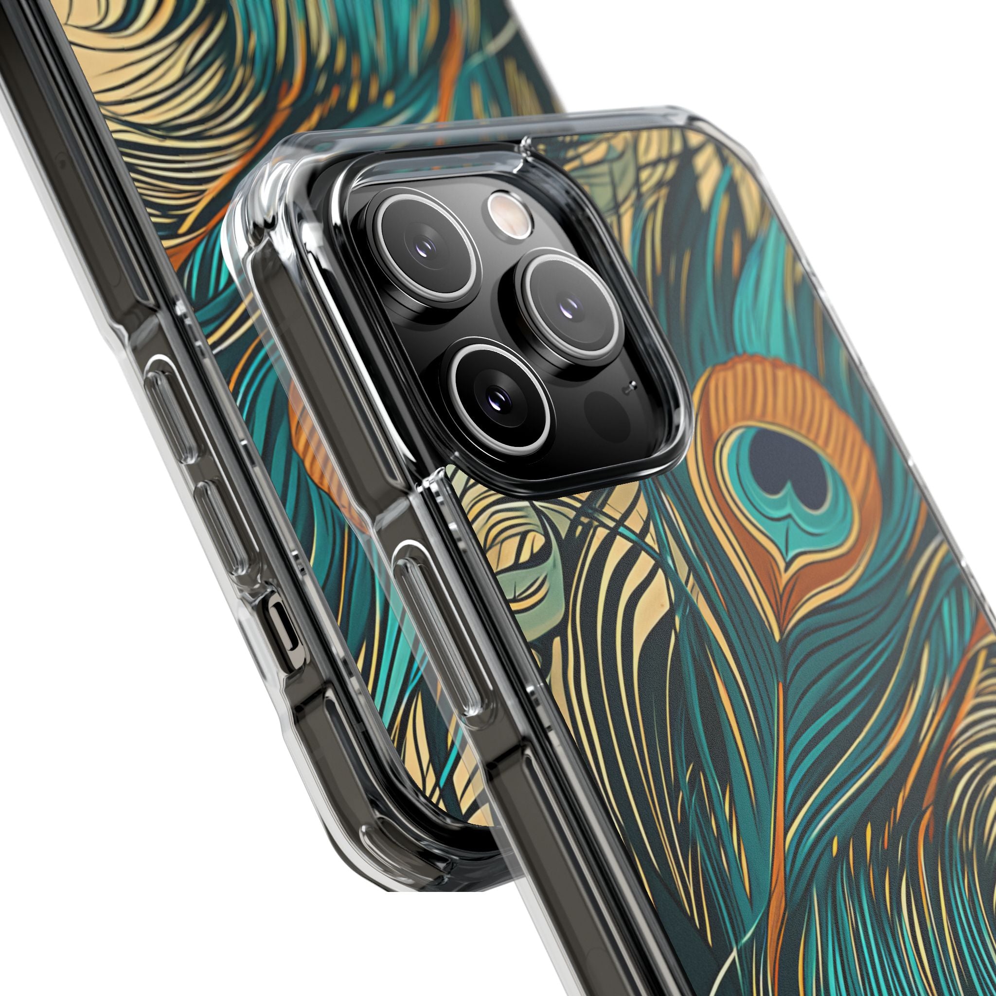Peacock Feather Whirl iPhone 14 - Impact Clear+