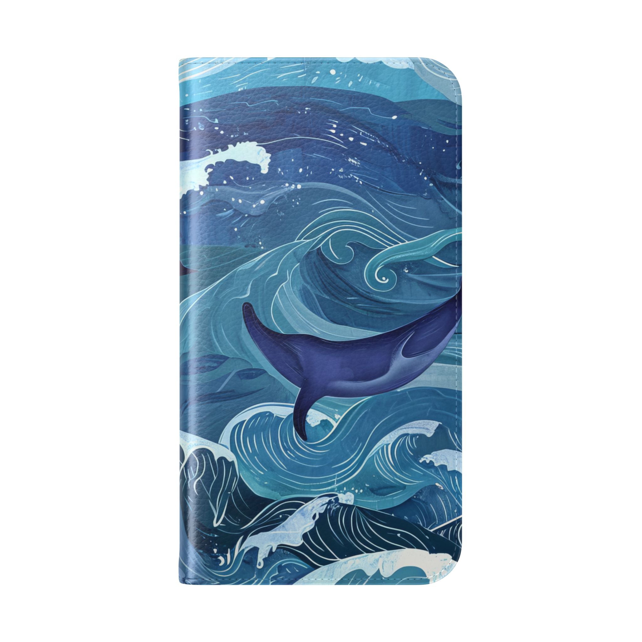 Dolphin Wave Dance - iPhone 16 Max Case - Wallet