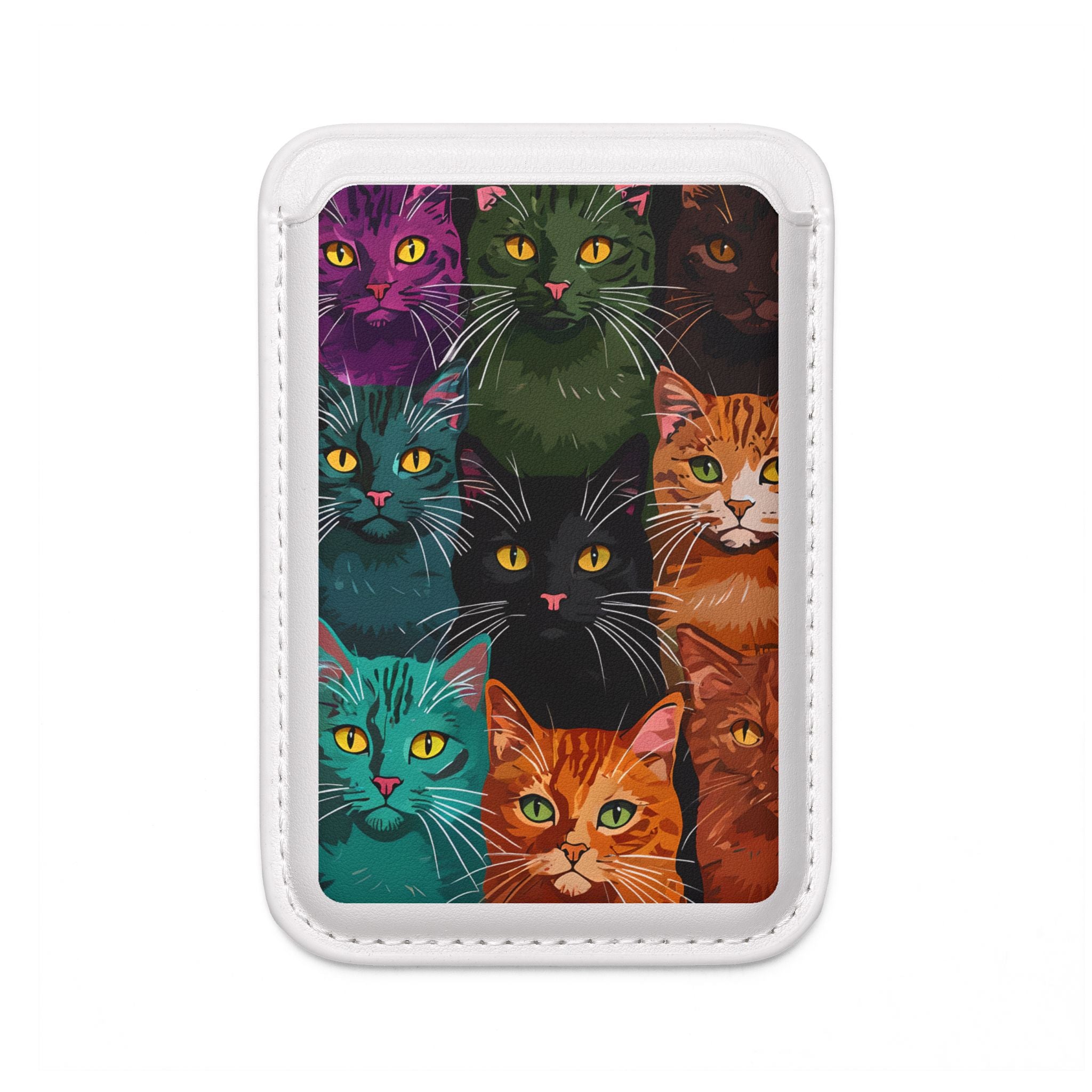 Cat Grid Neon Wallet – MagSafe Ready