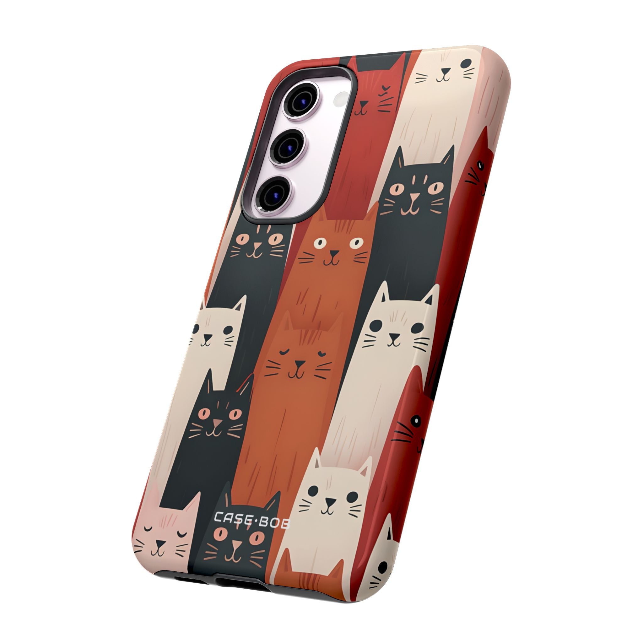 Elongated Cats Black Samsung S23 Plus Case - Tough