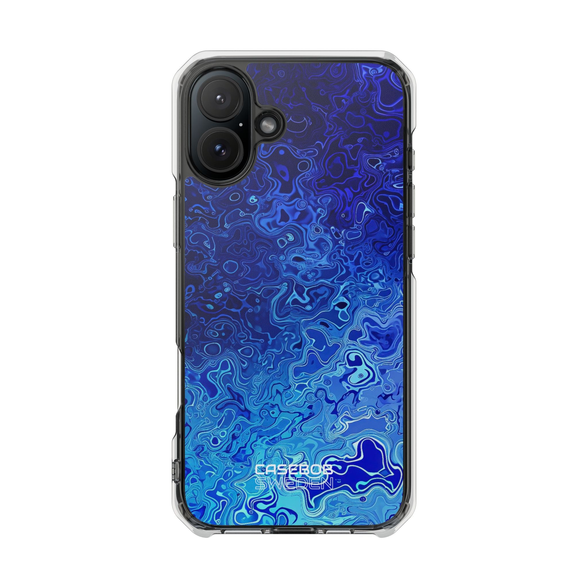 Swirling Blue Currents iPhone 16 - Impact Clear+