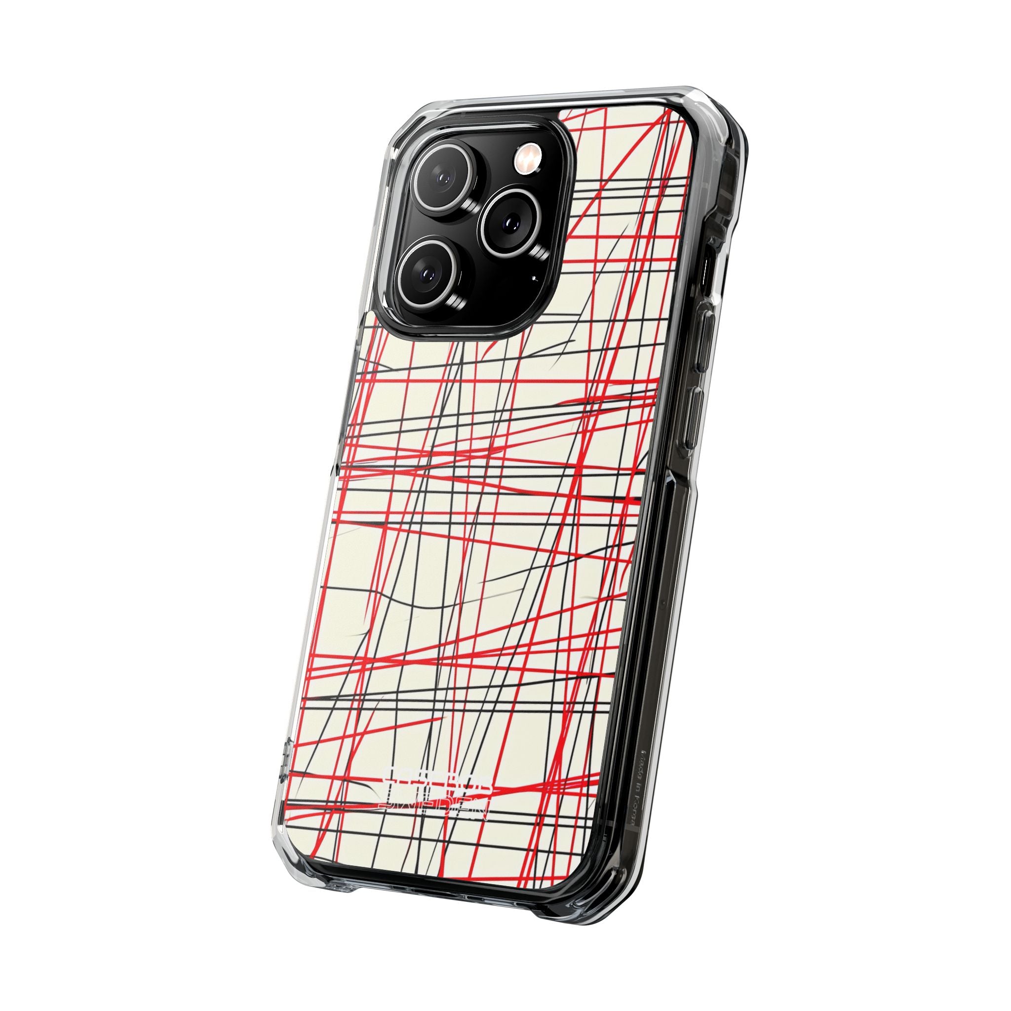 Crimson Wire Tangle iPhone 14 - Impact Clear+