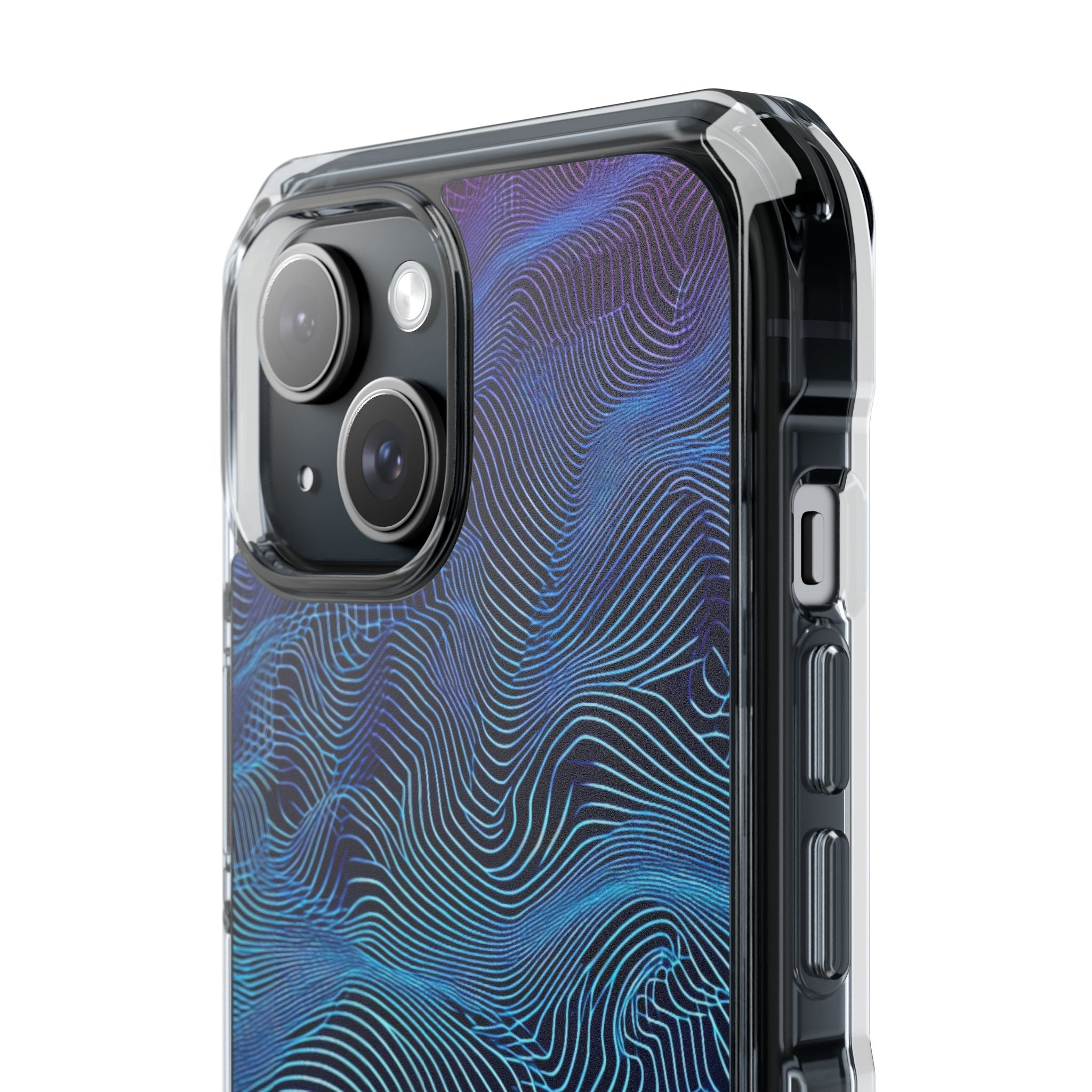 Neon Waves Flow iPhone 15 - Impact Clear+