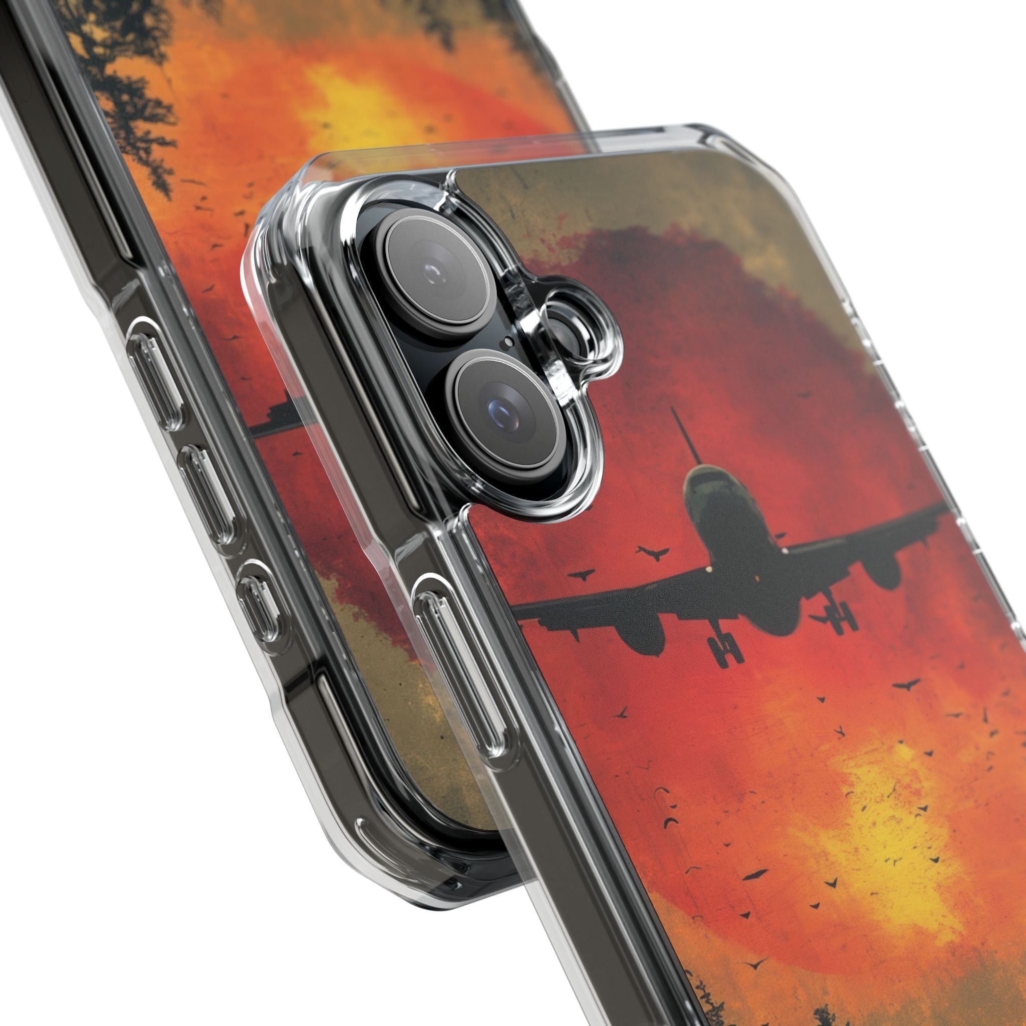 Crimson Sky Flight iPhone 16 - Impact Clear+