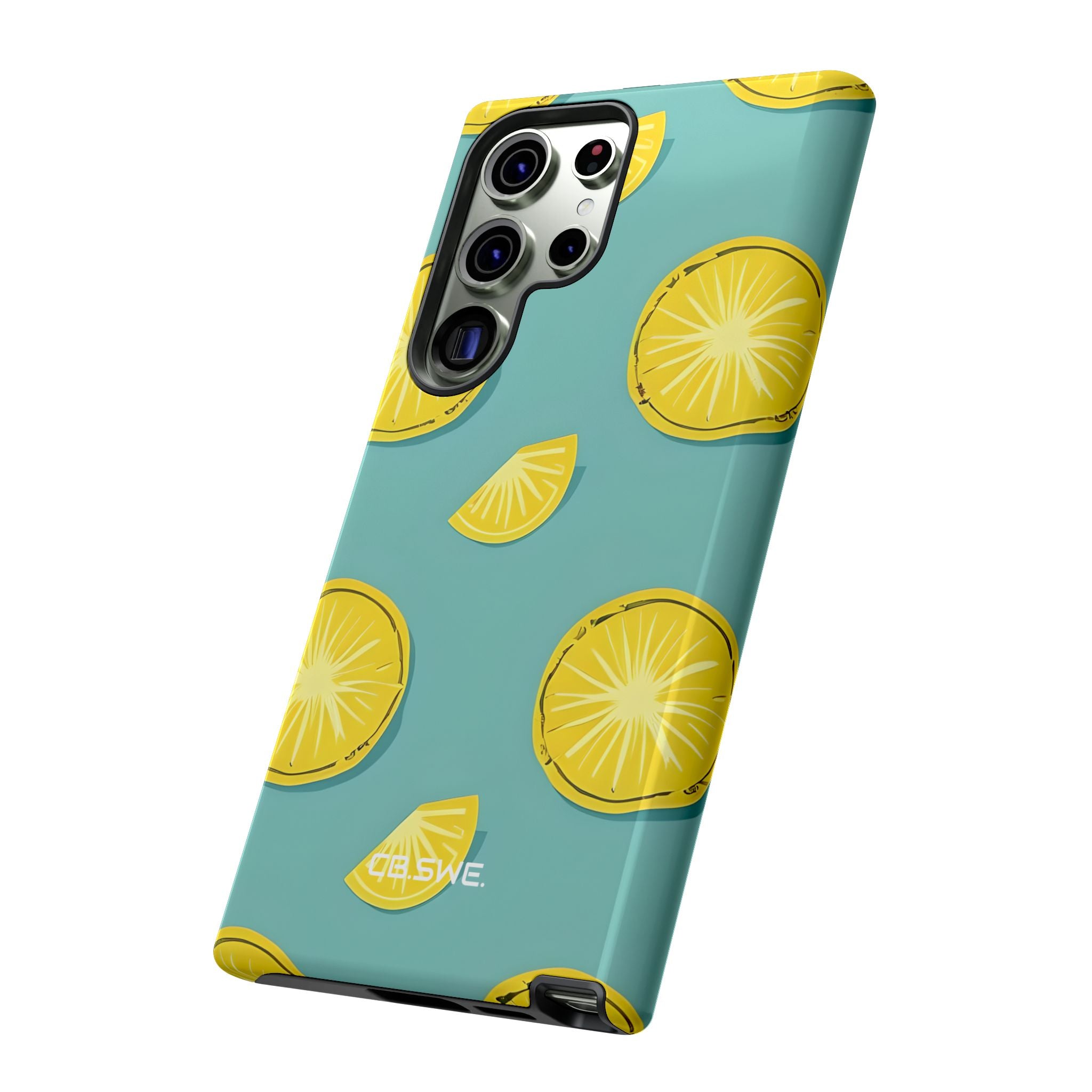 Bright Yellow Pineapple Slice on Teal Samsung S23 - Tough