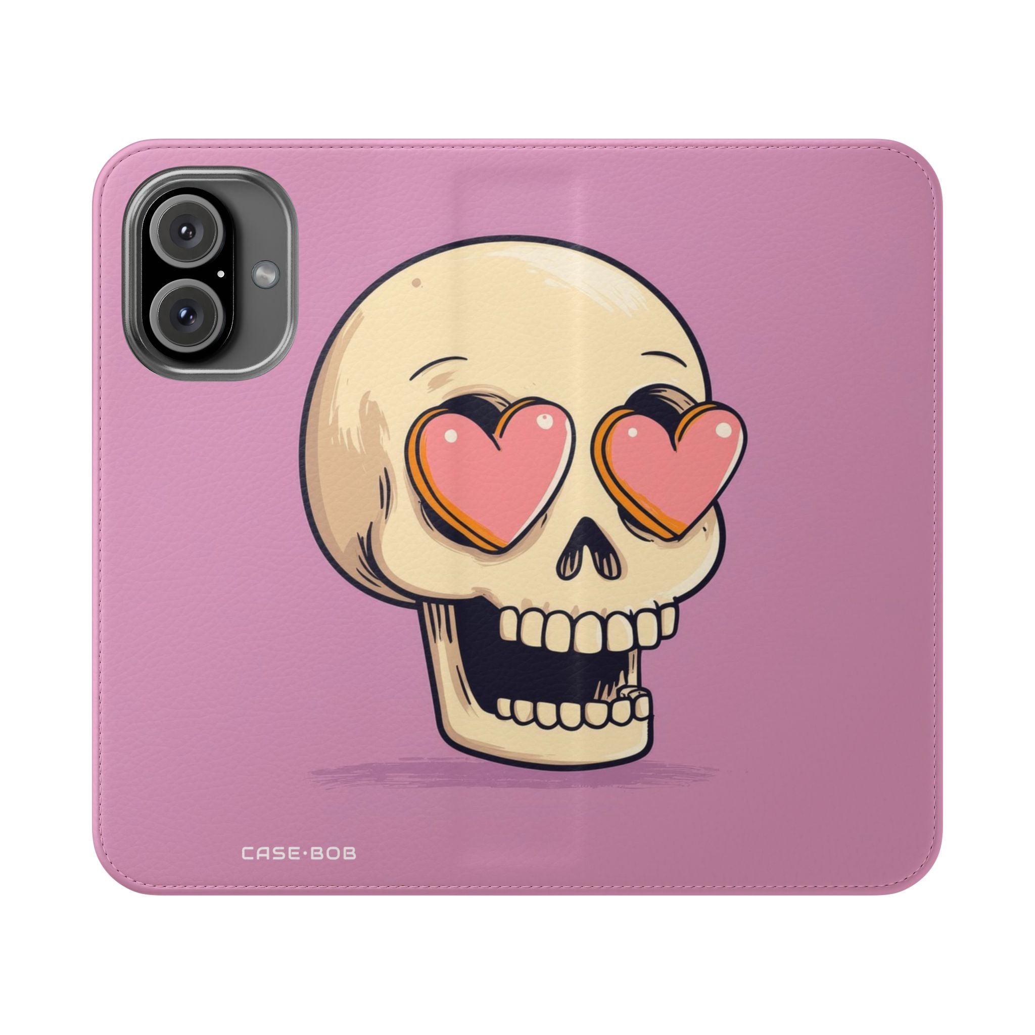 Heart Eyes Skull - iPhone 16 Case - Wallet