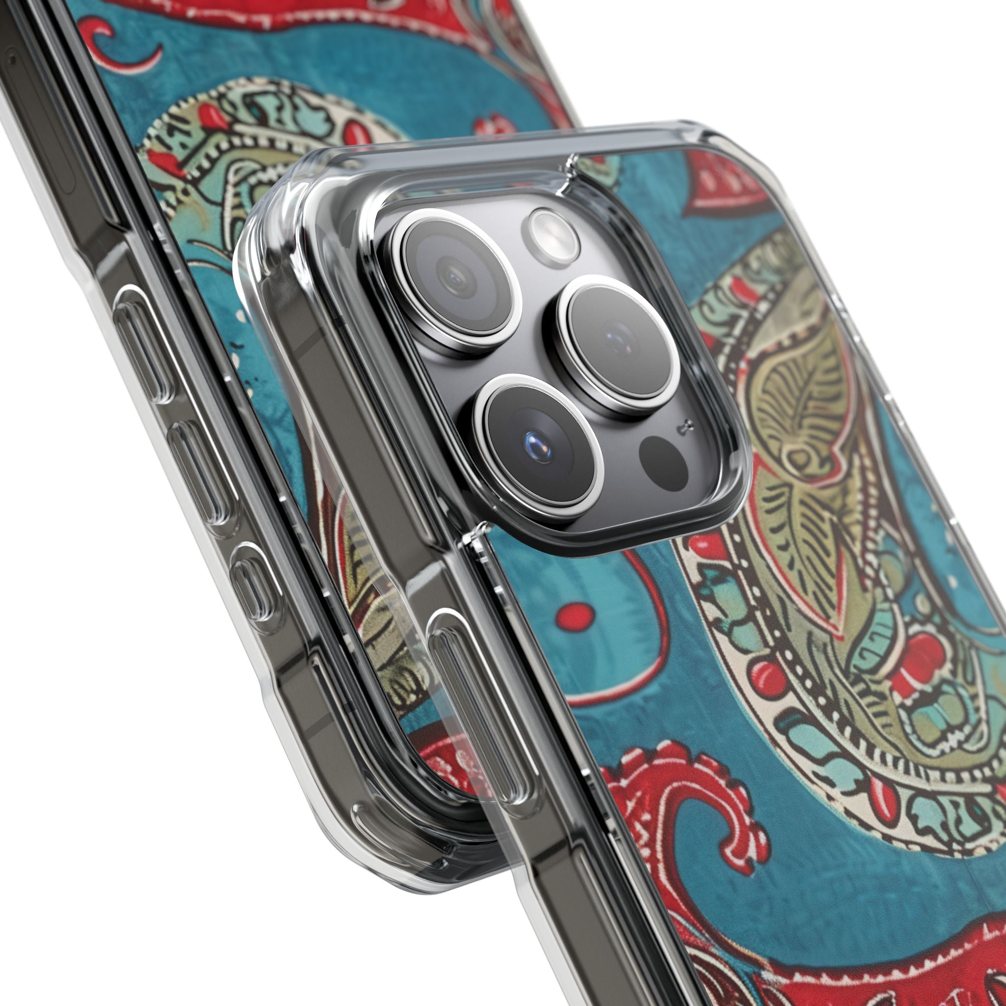 Paisley Floral Fusion iPhone 15 - Impact Clear+