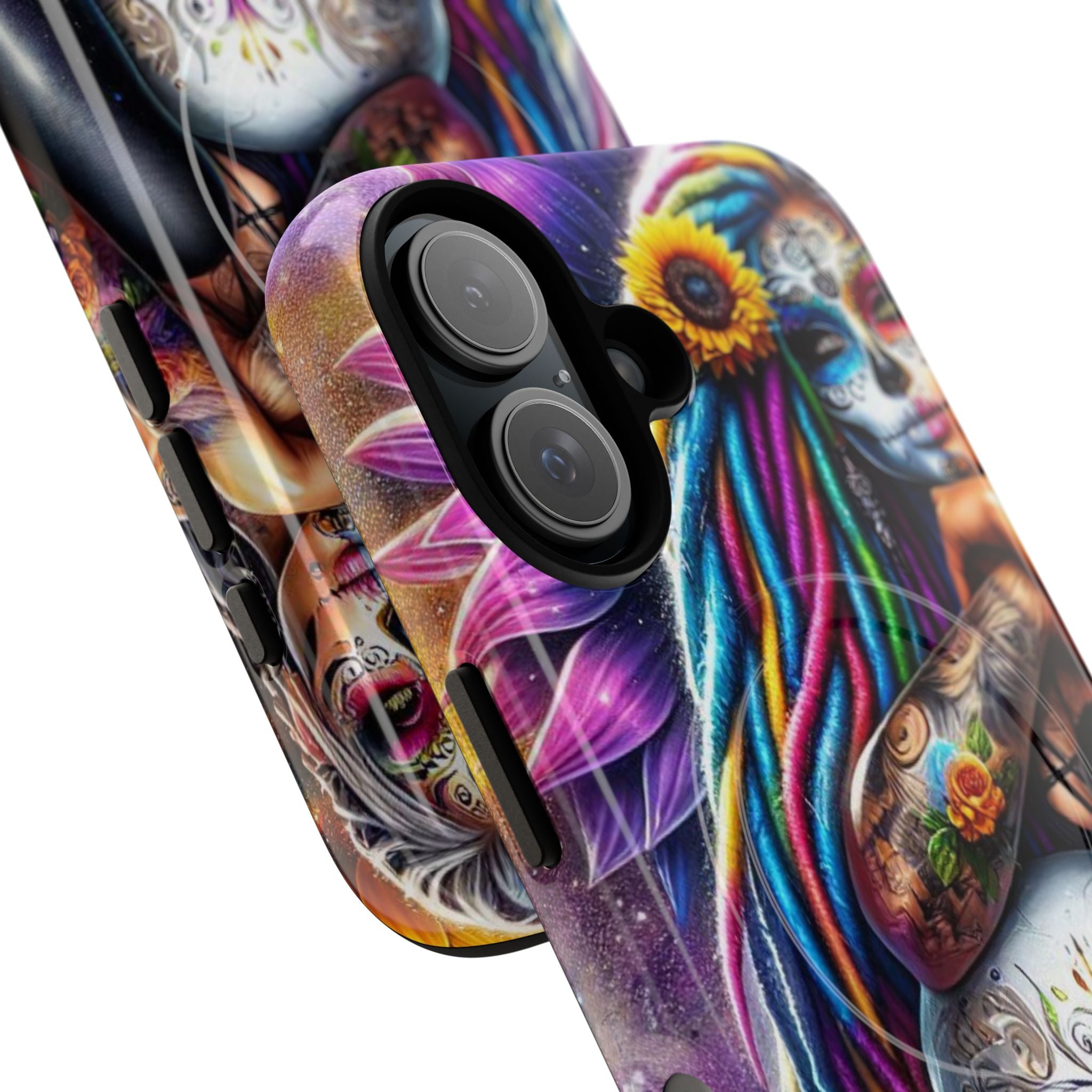 Sunflower Skull Glow iPhone 16 Case - Tough+