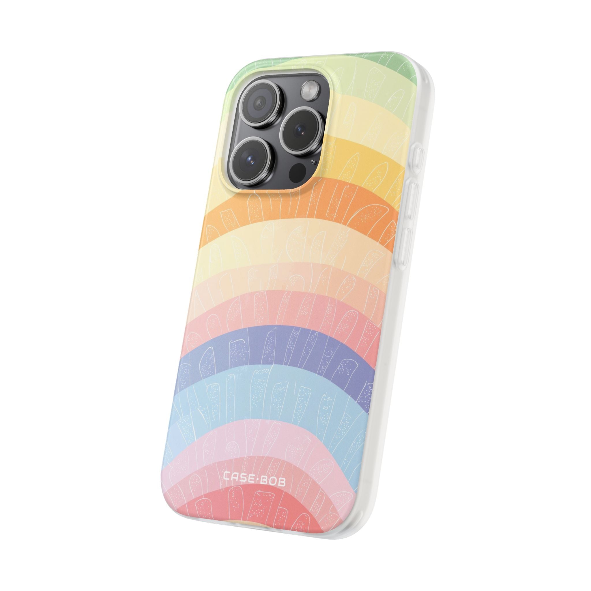 Pastel Rainbow Bands iPhone 15 Pro Case - Soft