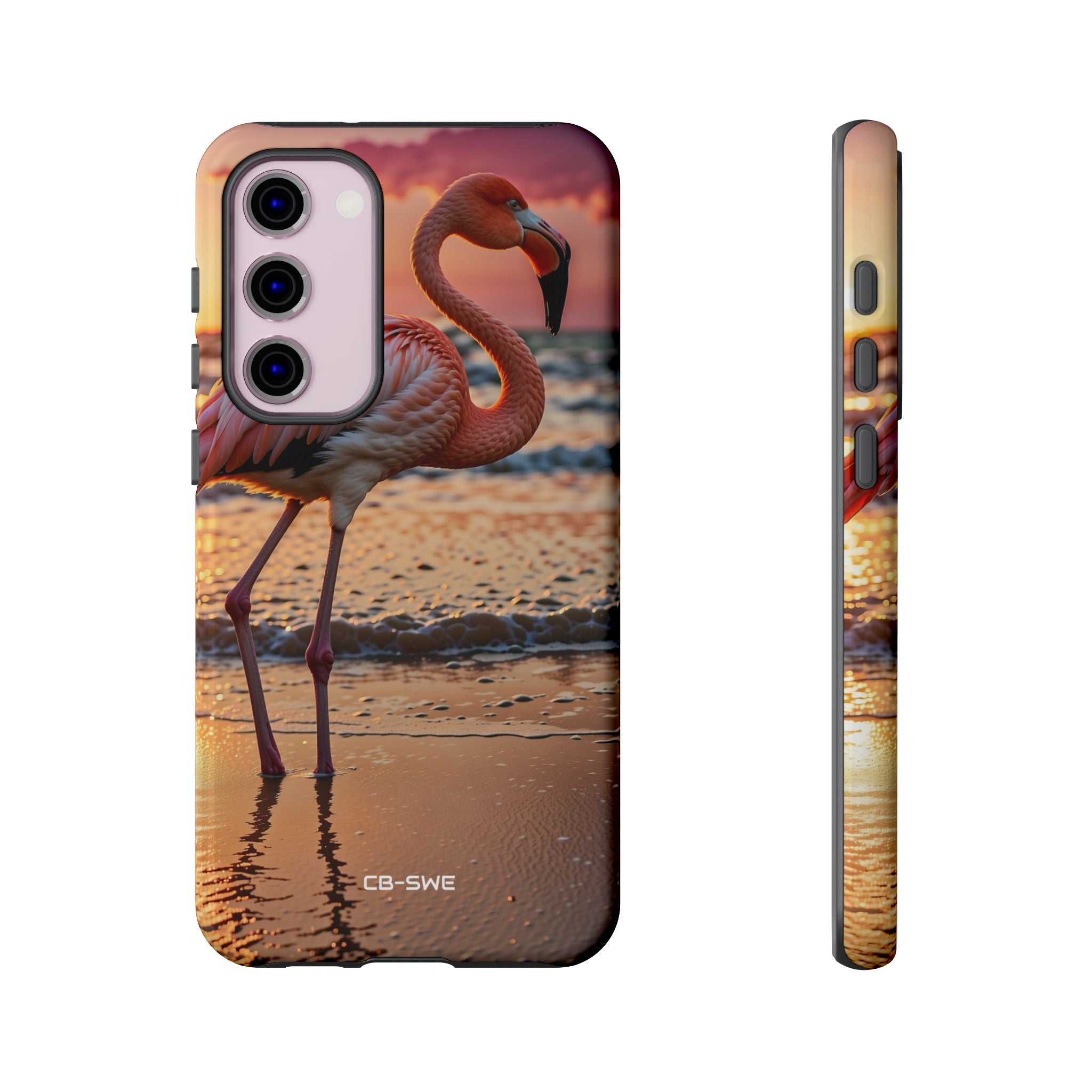 Sunset Flamingo Stand - Samsung Case