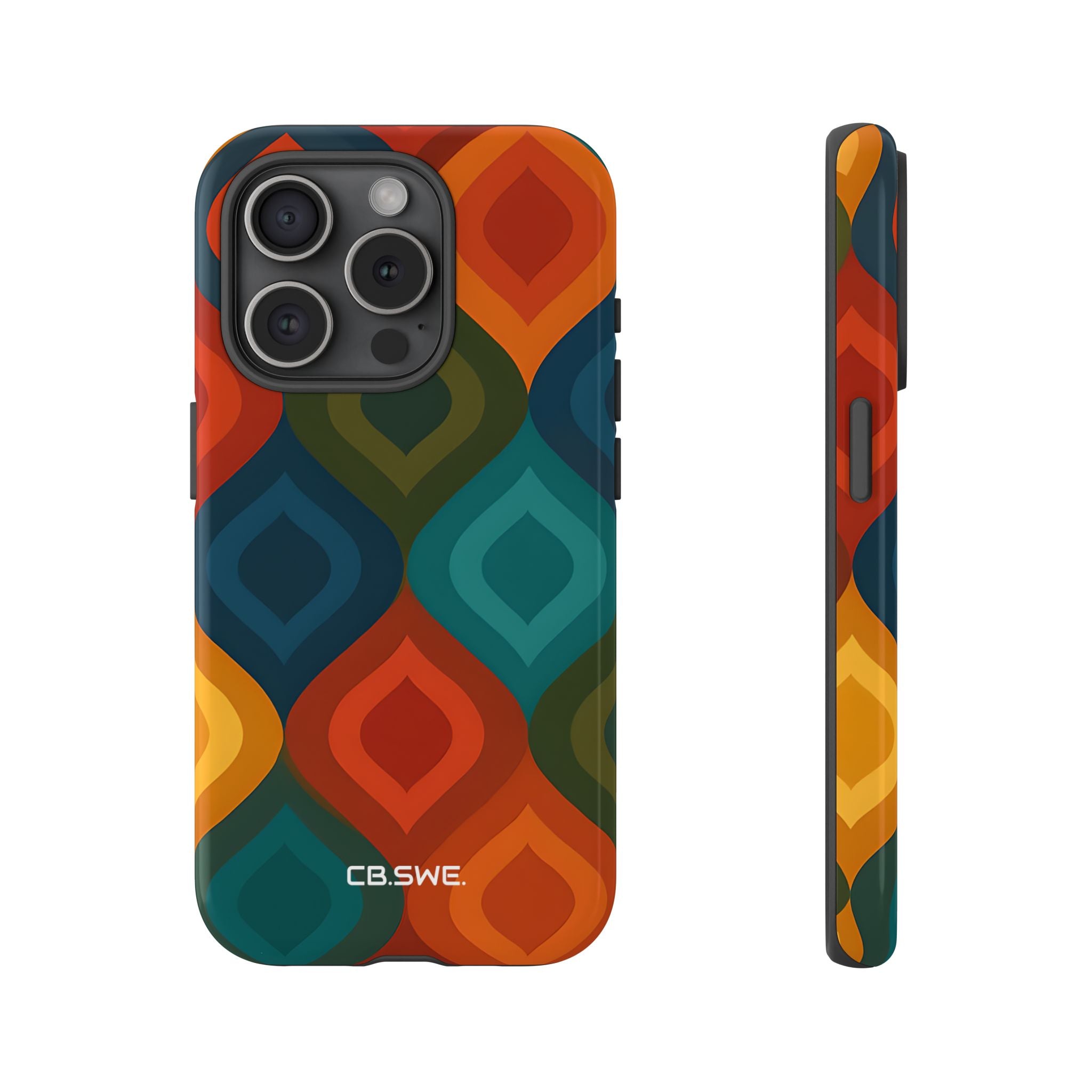 Vibrant Retro Diamond Mid-Century Seamless iPhone 15 - Tough
