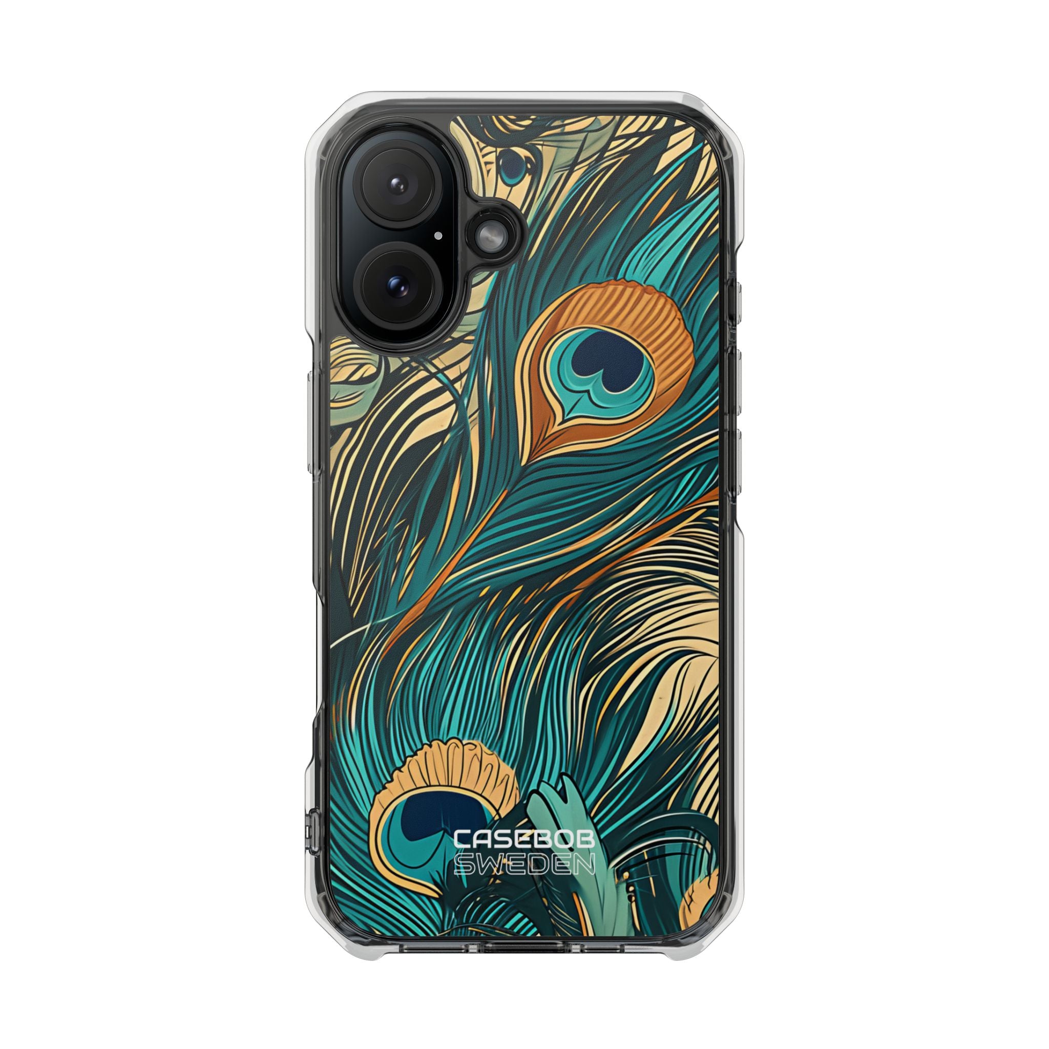Peacock Feather Whirl iPhone 16 - Impact Clear+