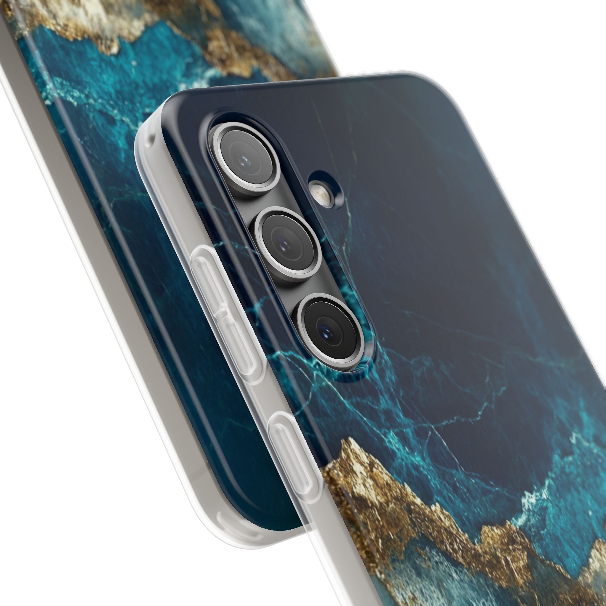 Jagged Gold Split Samsung S24 Case - Soft