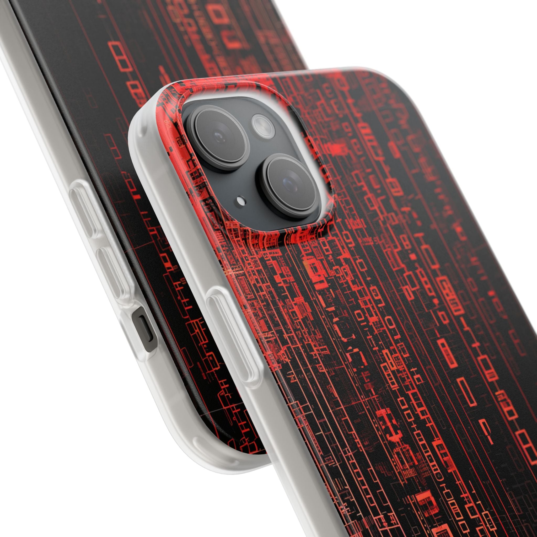 Crimson Glyphs iPhone 15 Plus Case - Soft