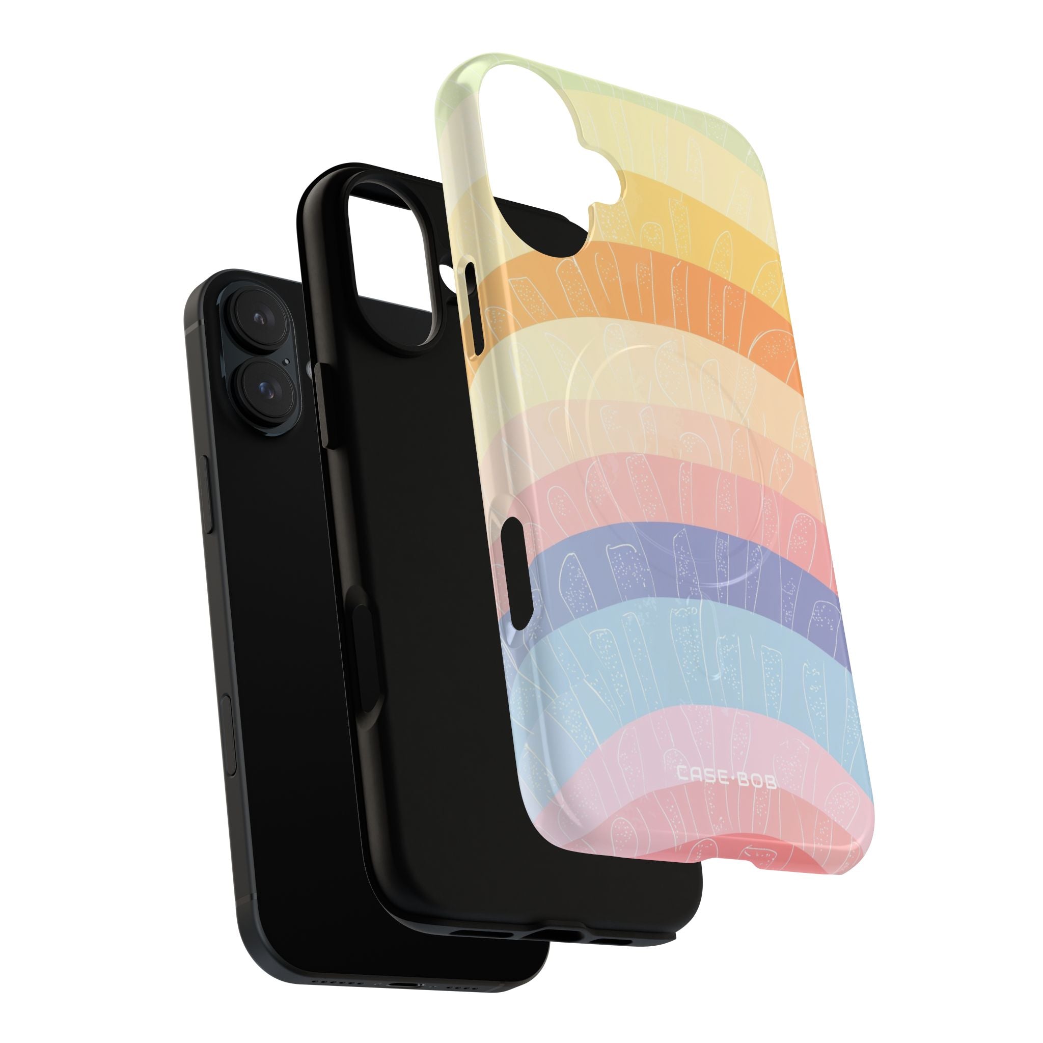 Pastel Rainbow Bands iPhone 16 Plus Case - Tough+