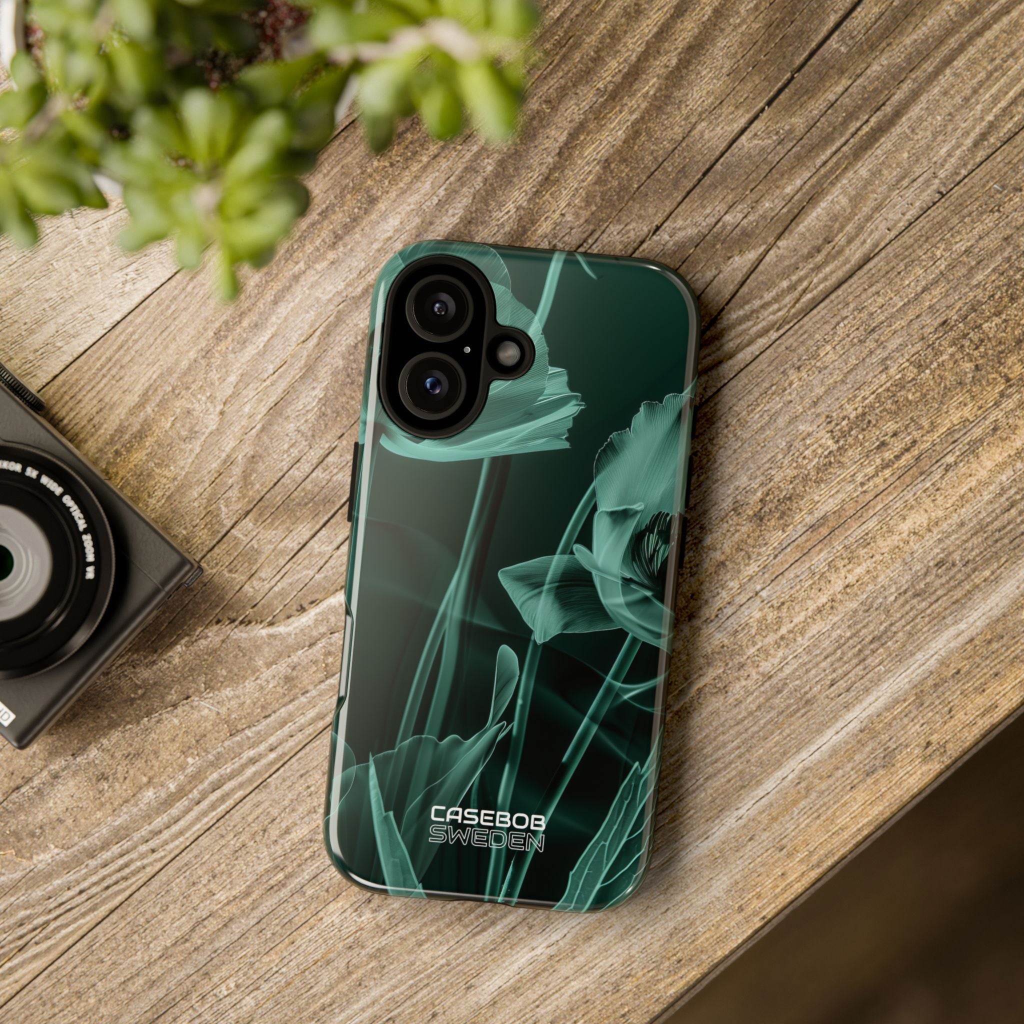 Teal Bloom Radiance iPhone 16 - Tough