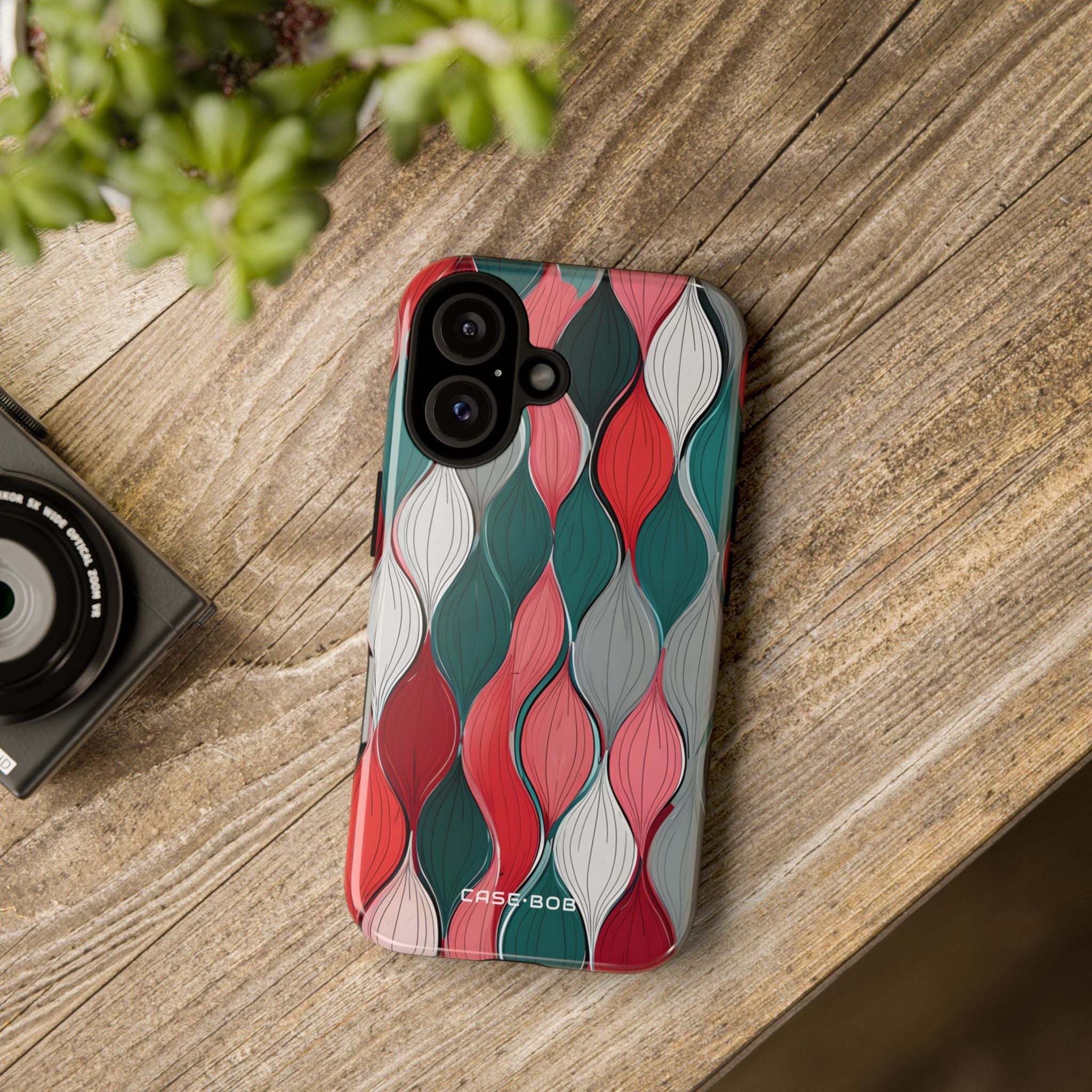 Leaf Cascade Teal iPhone 16 Case - Tough