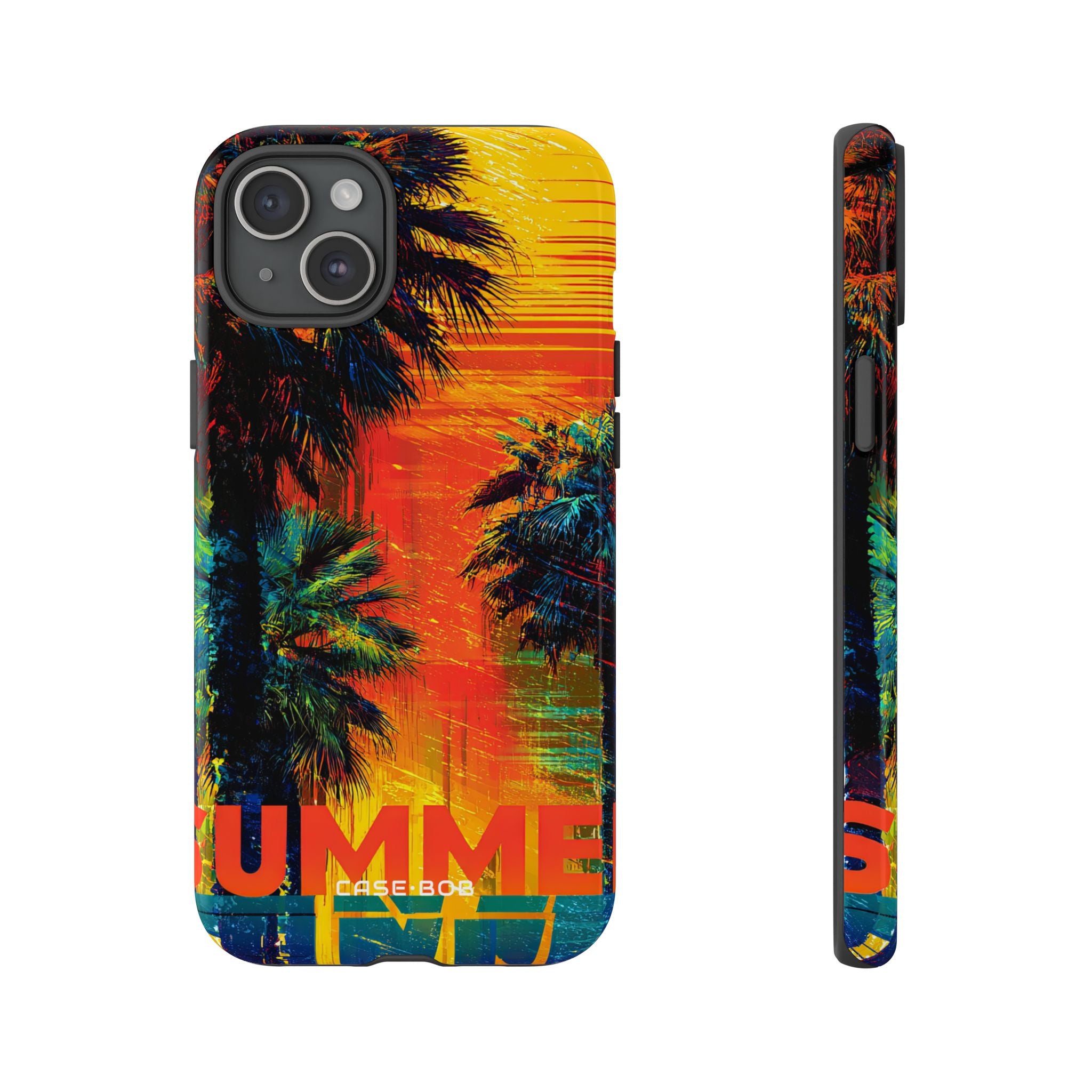 Tropical Sunburst iPhone 15 Plus Case - Tough
