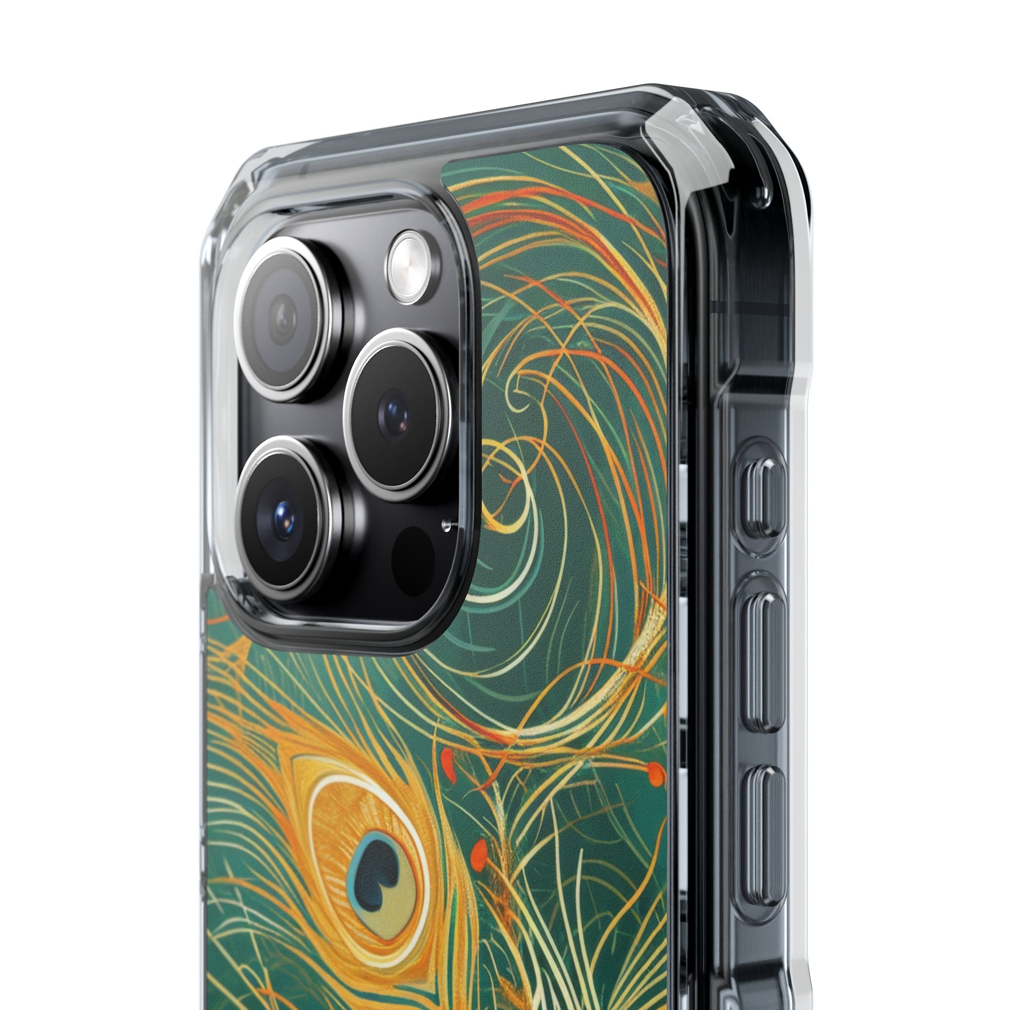 Vibrant Peacock Whirl iPhone 15 - Impact Clear+