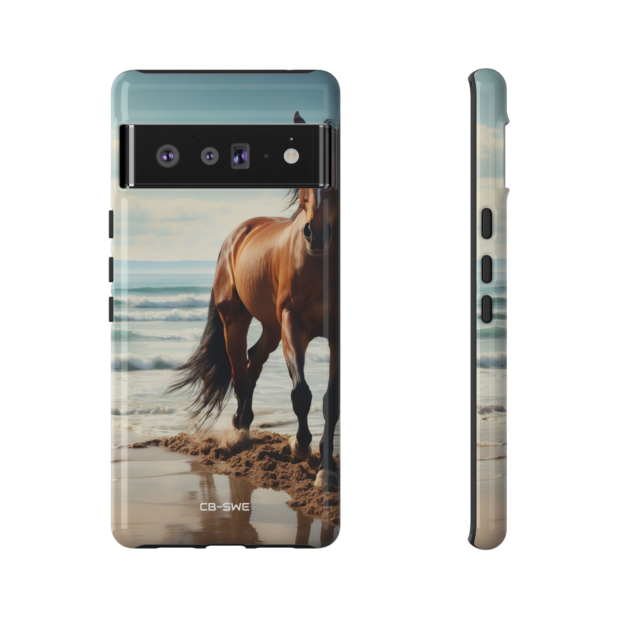 Horse Gallops Shoreline - Google Pixel Case