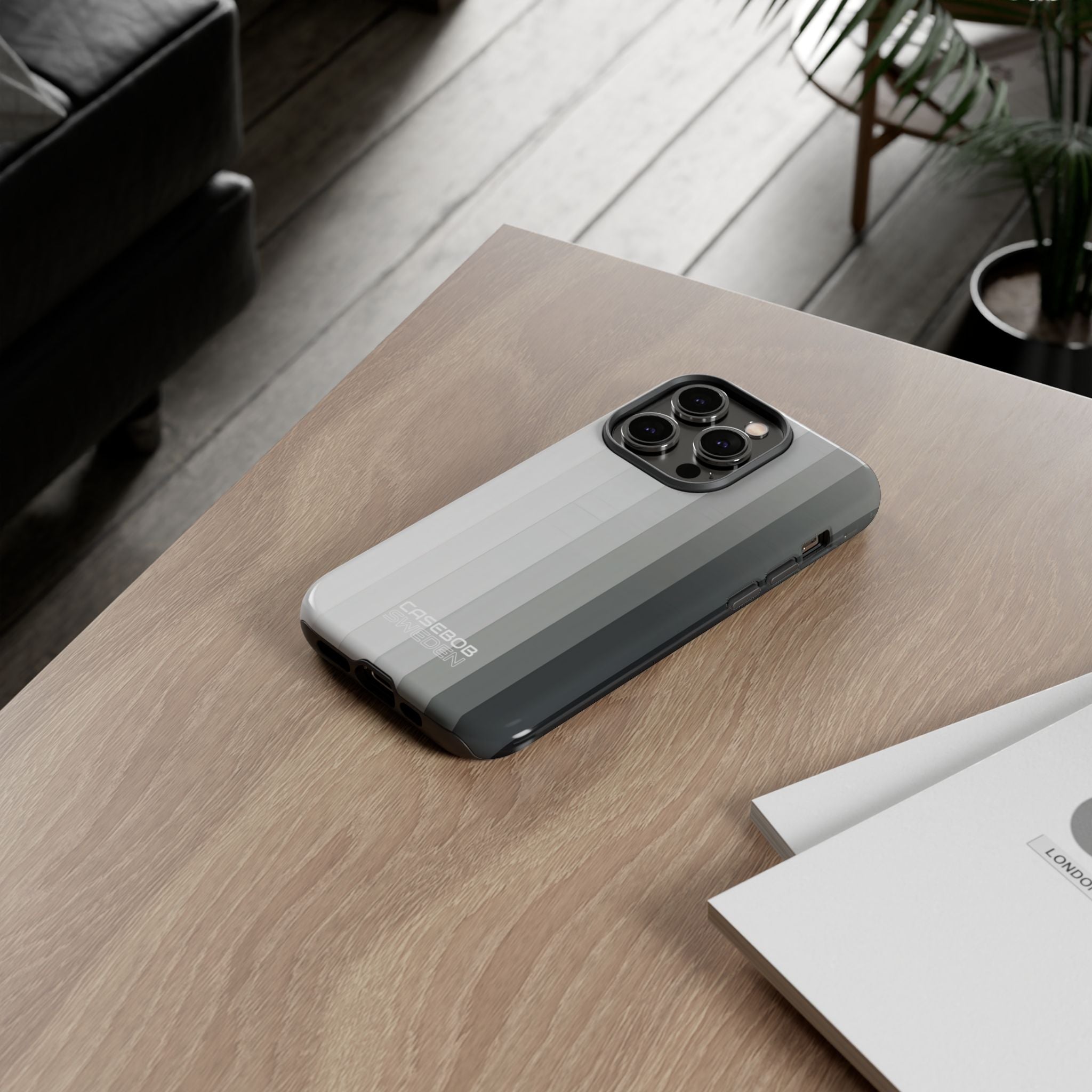 Silver Gradient Stripes iPhone 14 - Tough