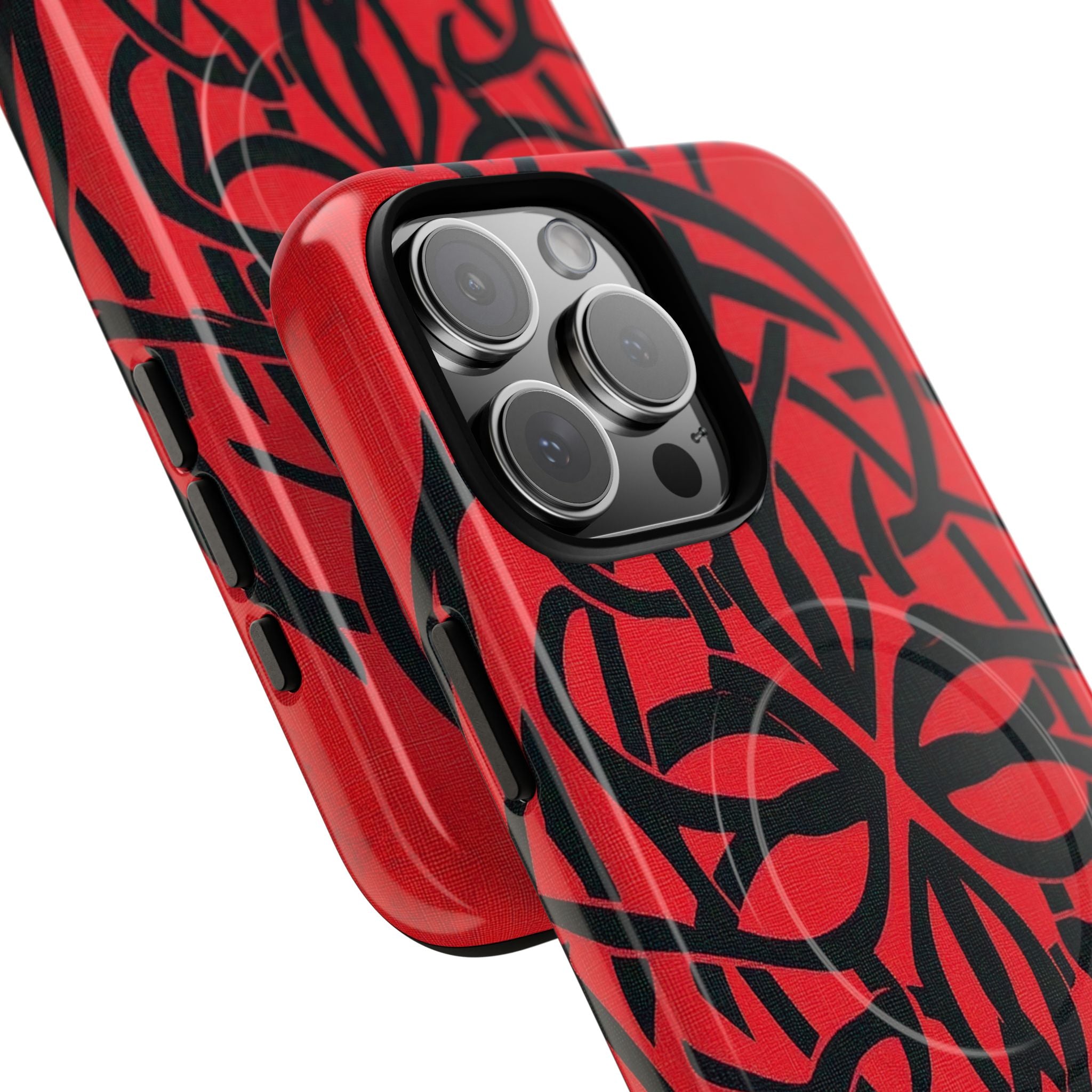 Wunderschöne rote symmetrische keltische Symbole Gothic Standard iPhone 16 - Tough+