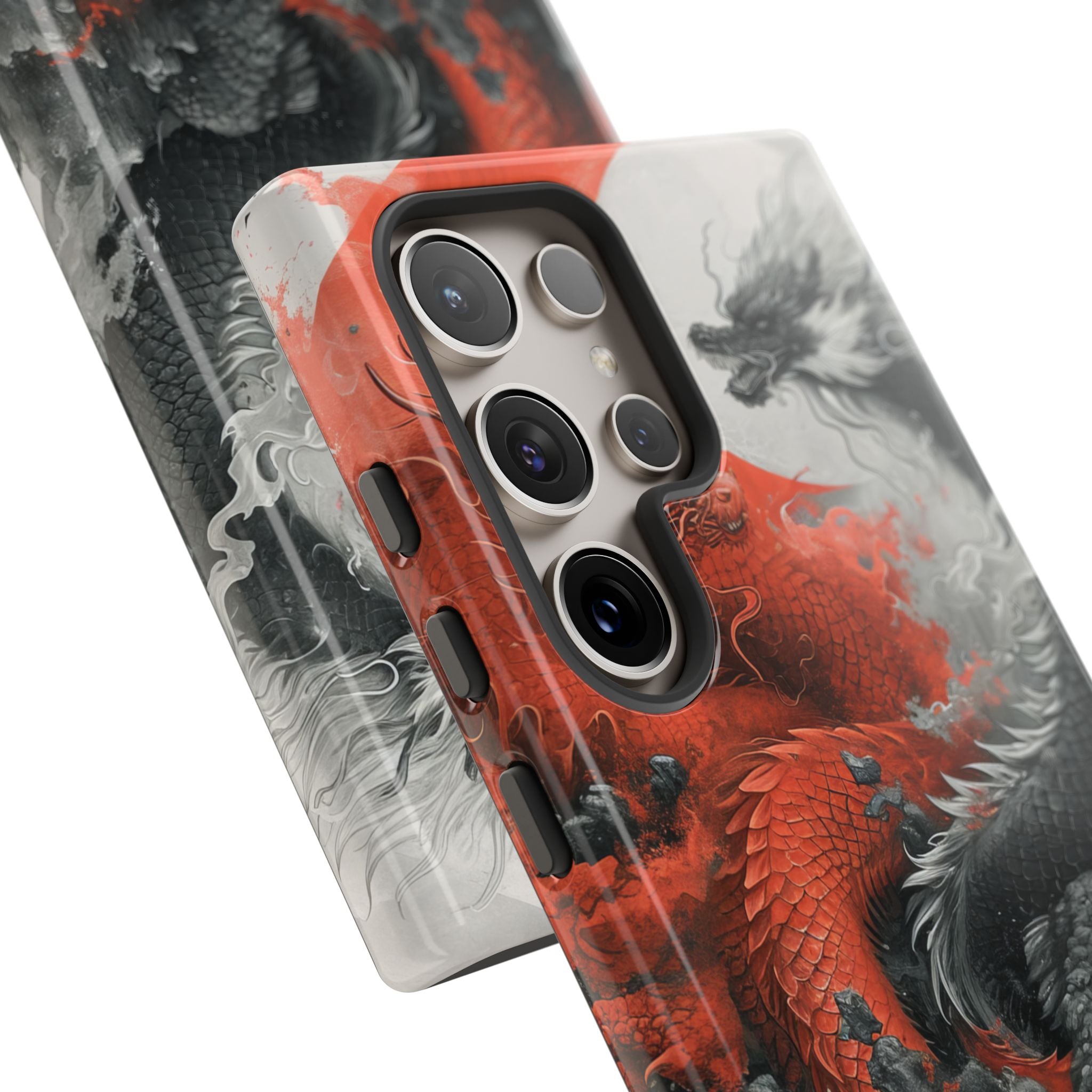 Twin Dragons Crimson Samsung S24 Ultra Case - Tough