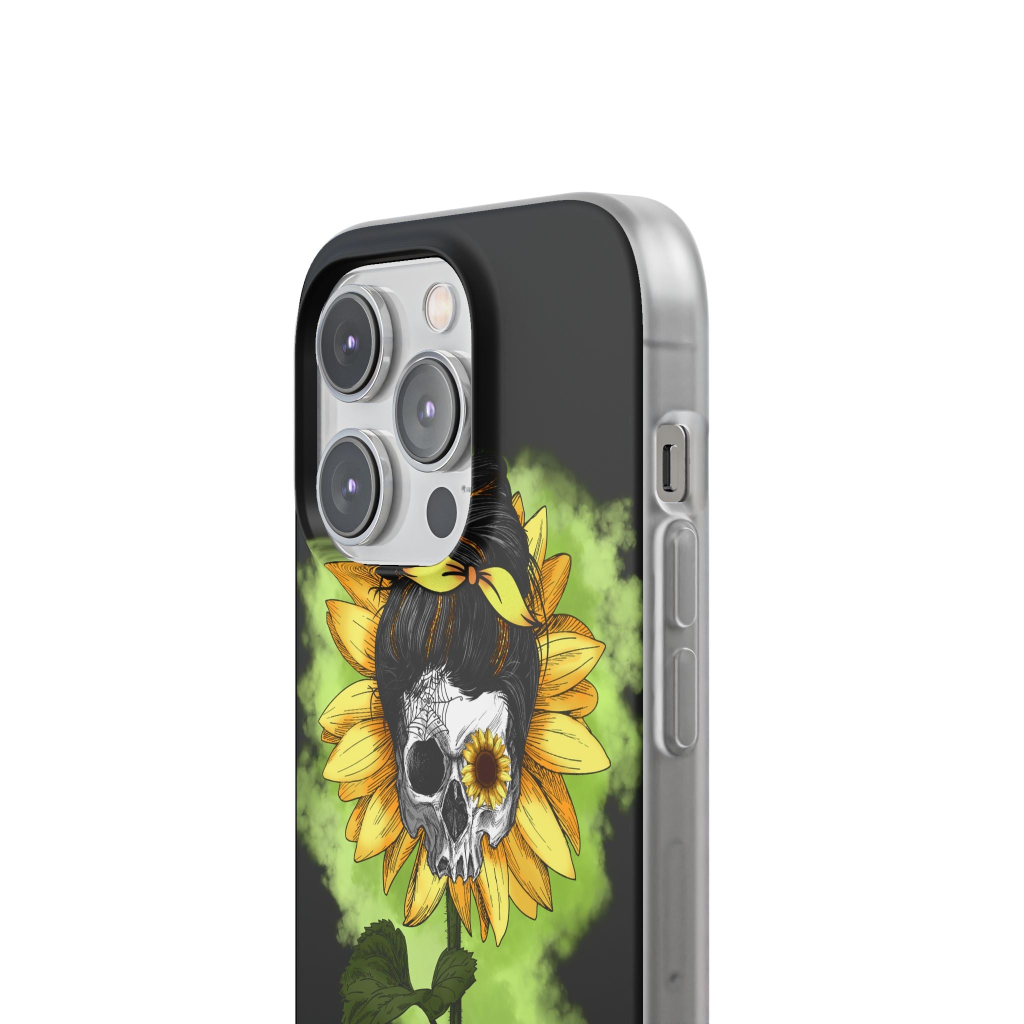 Sunflower Skull iPhone 14 Pro Case - Soft
