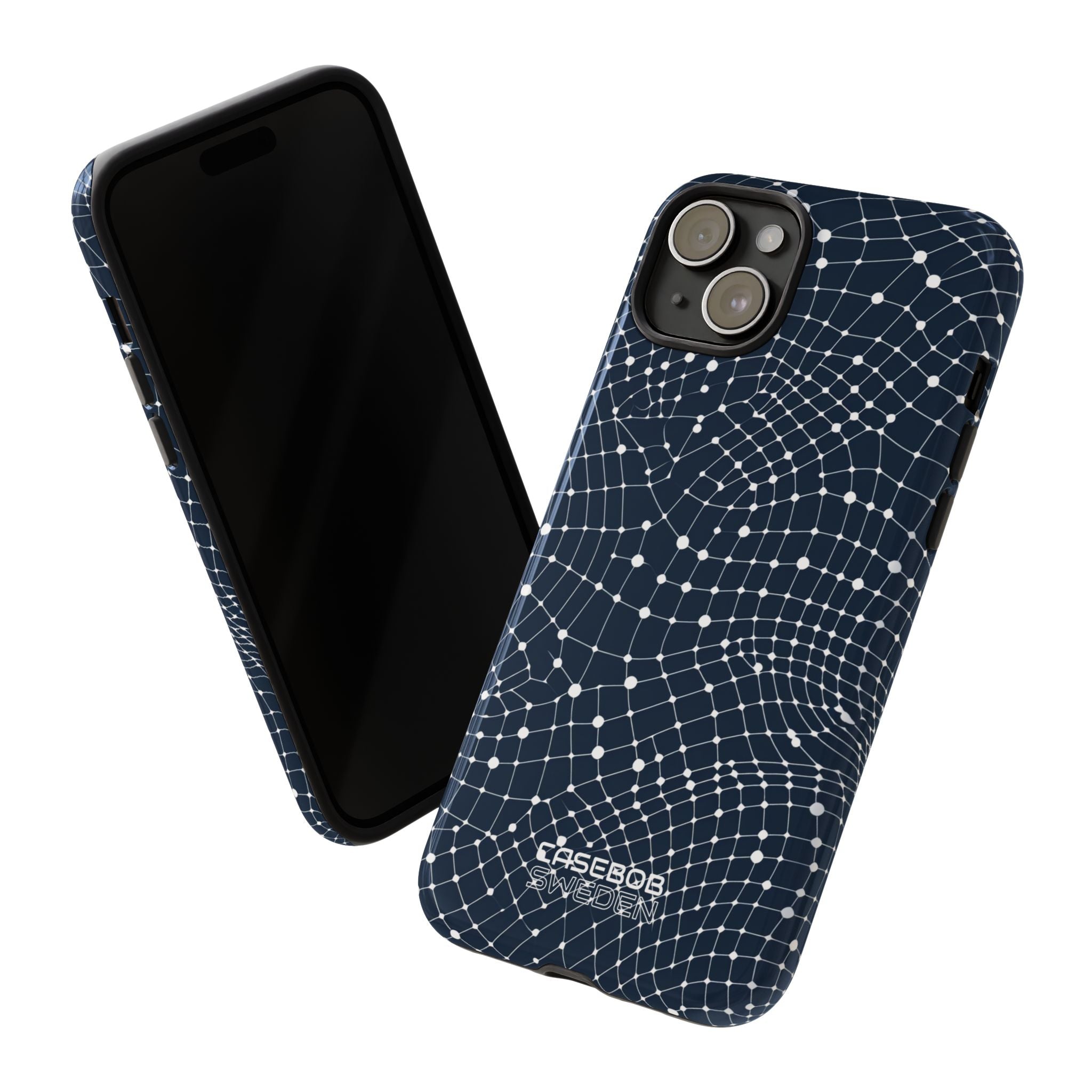 Warped Grid Web iPhone 15 - Tough