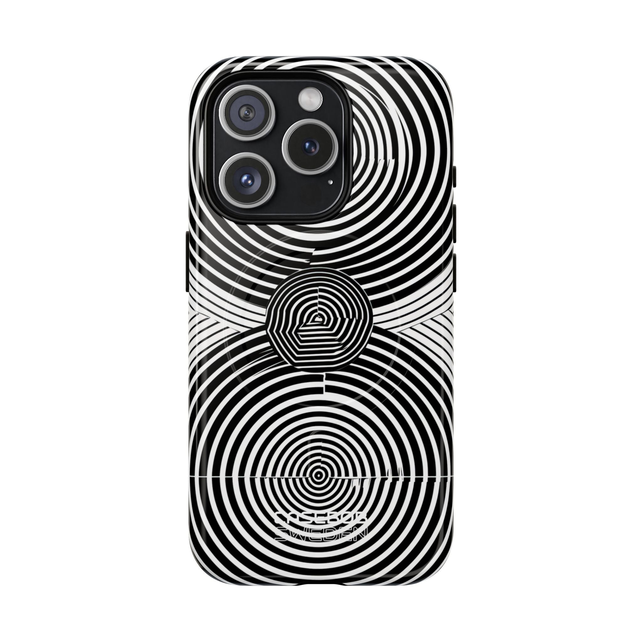 Monochrome Spiral Motion iPhone 15 - Tough+