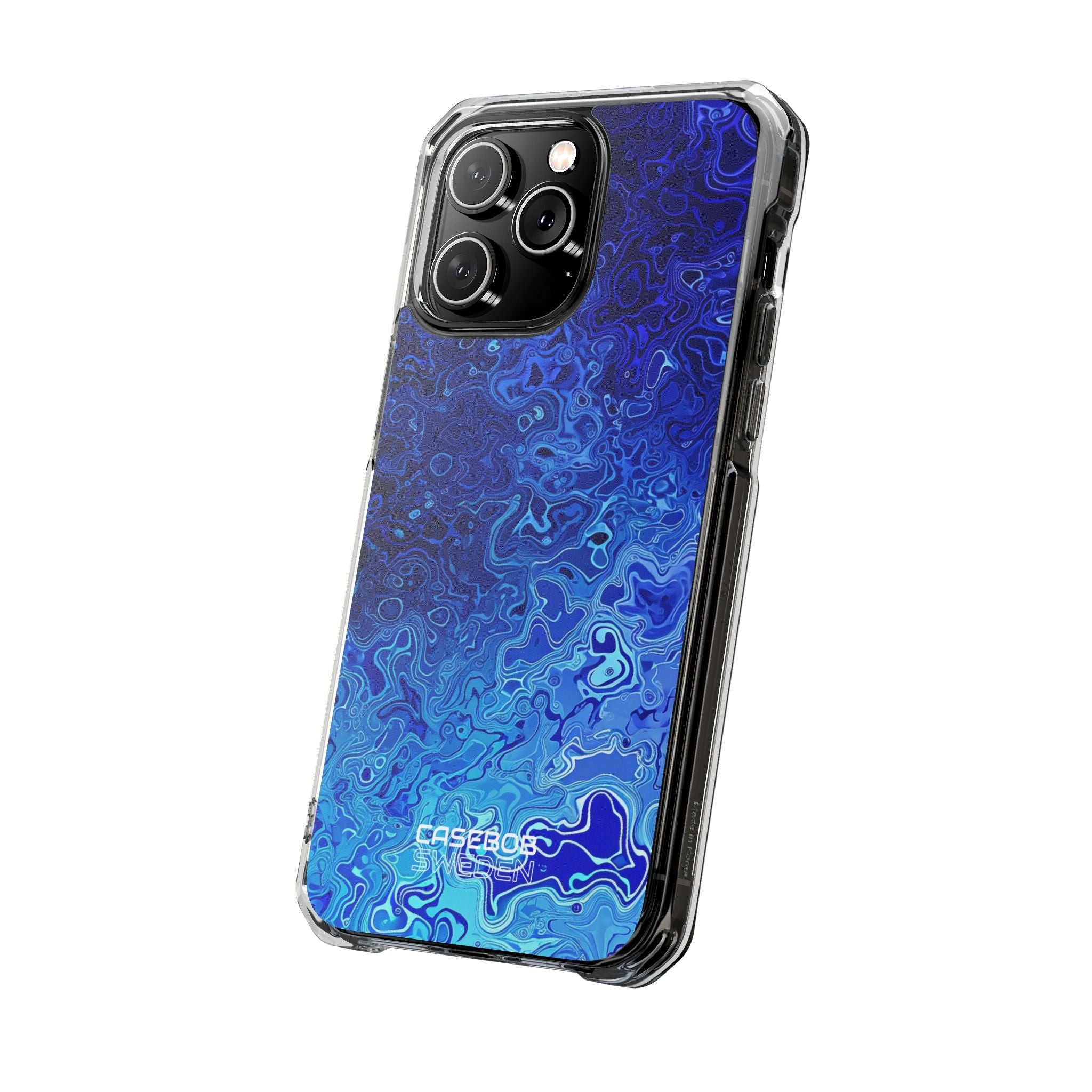 Swirling Blue Currents iPhone 14 - Impact Clear+