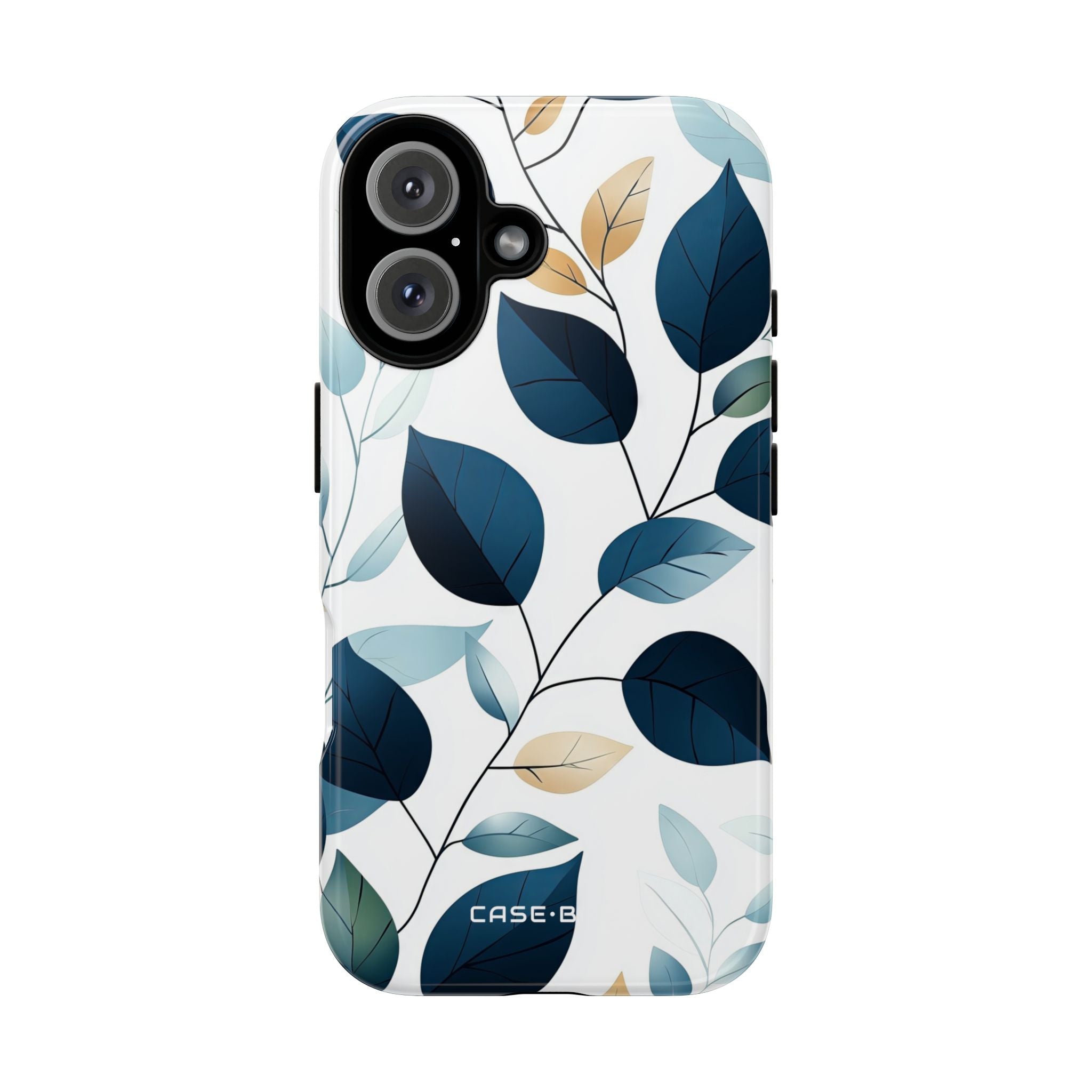 Navy Leaf Veins iPhone 16 Plus Case - Tough