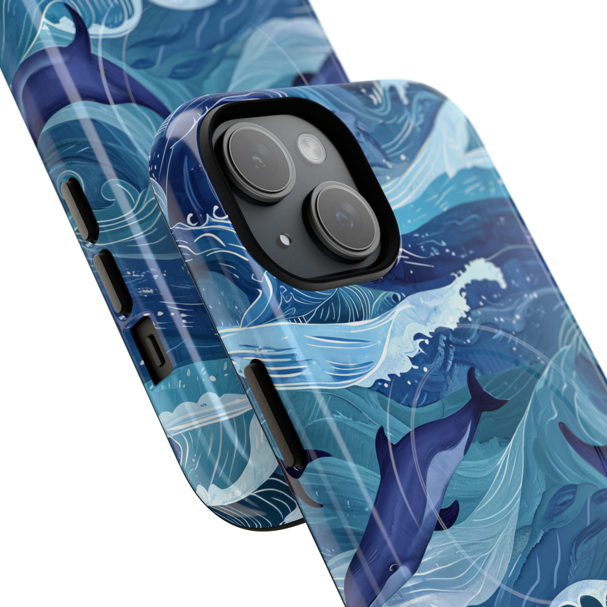 Dolphin Waves iPhone 15 Case - Tough+