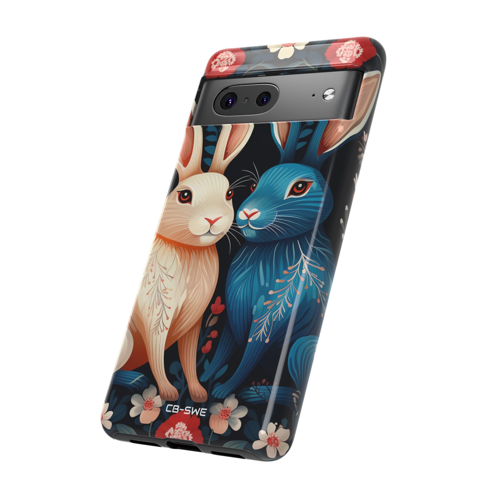 Rabbits Embrace Blossoms - Google Pixel Case