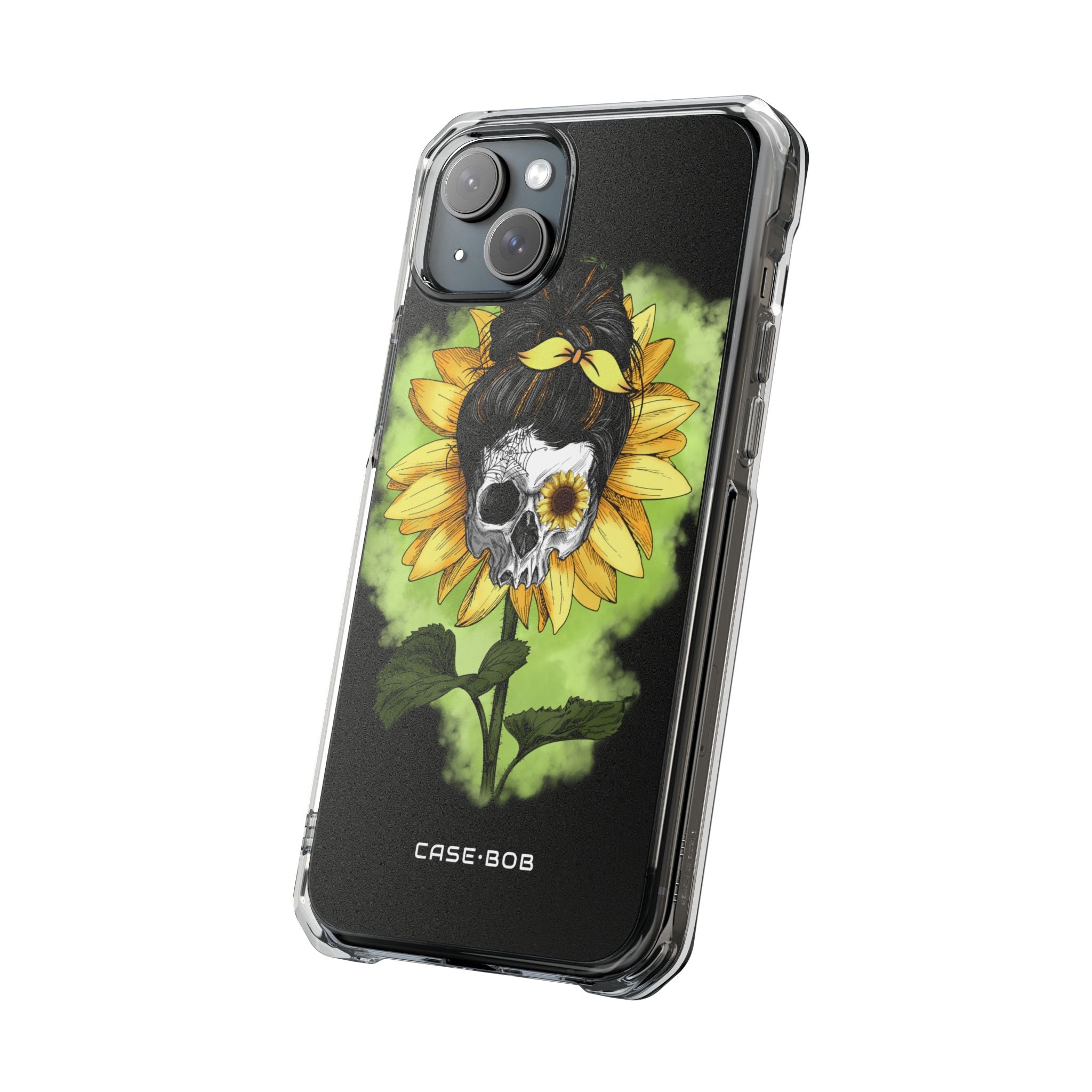 Sunflower Skull iPhone 15 Plus Case - Impact
