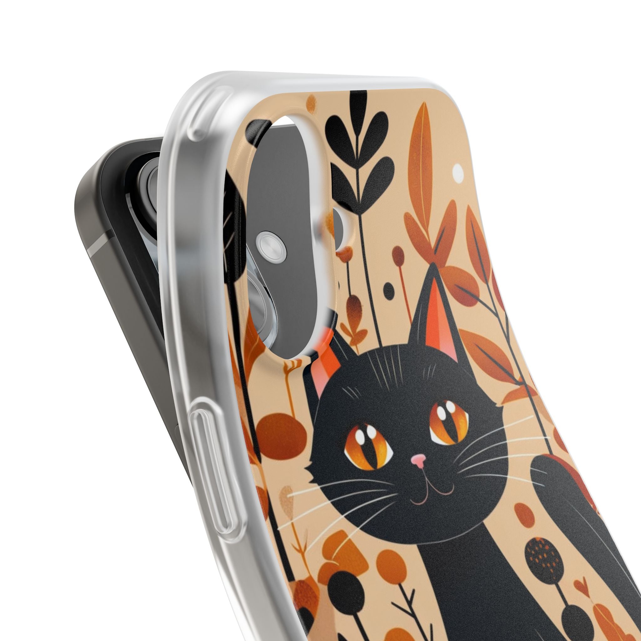 Black Cat Glow iPhone 16 Case - Soft