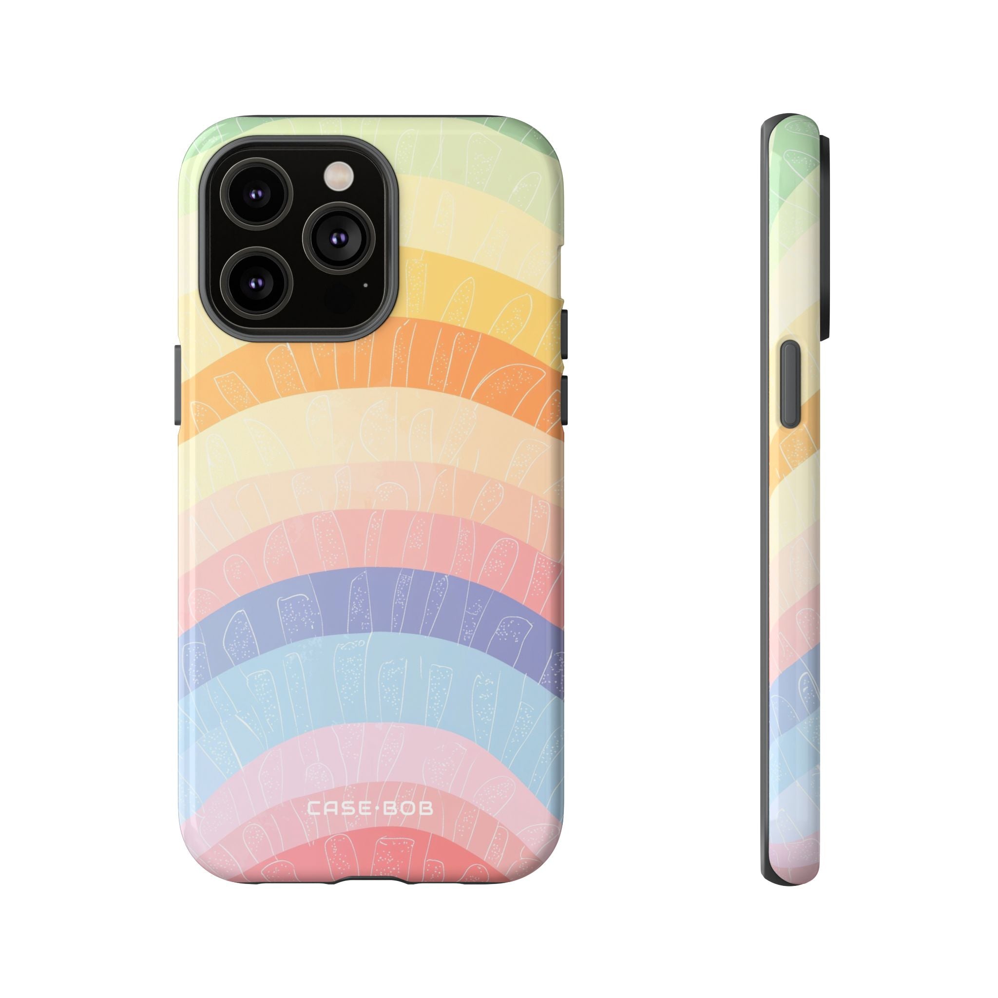 Pastel Rainbow Bands iPhone 14 Pro Max Case - Tough