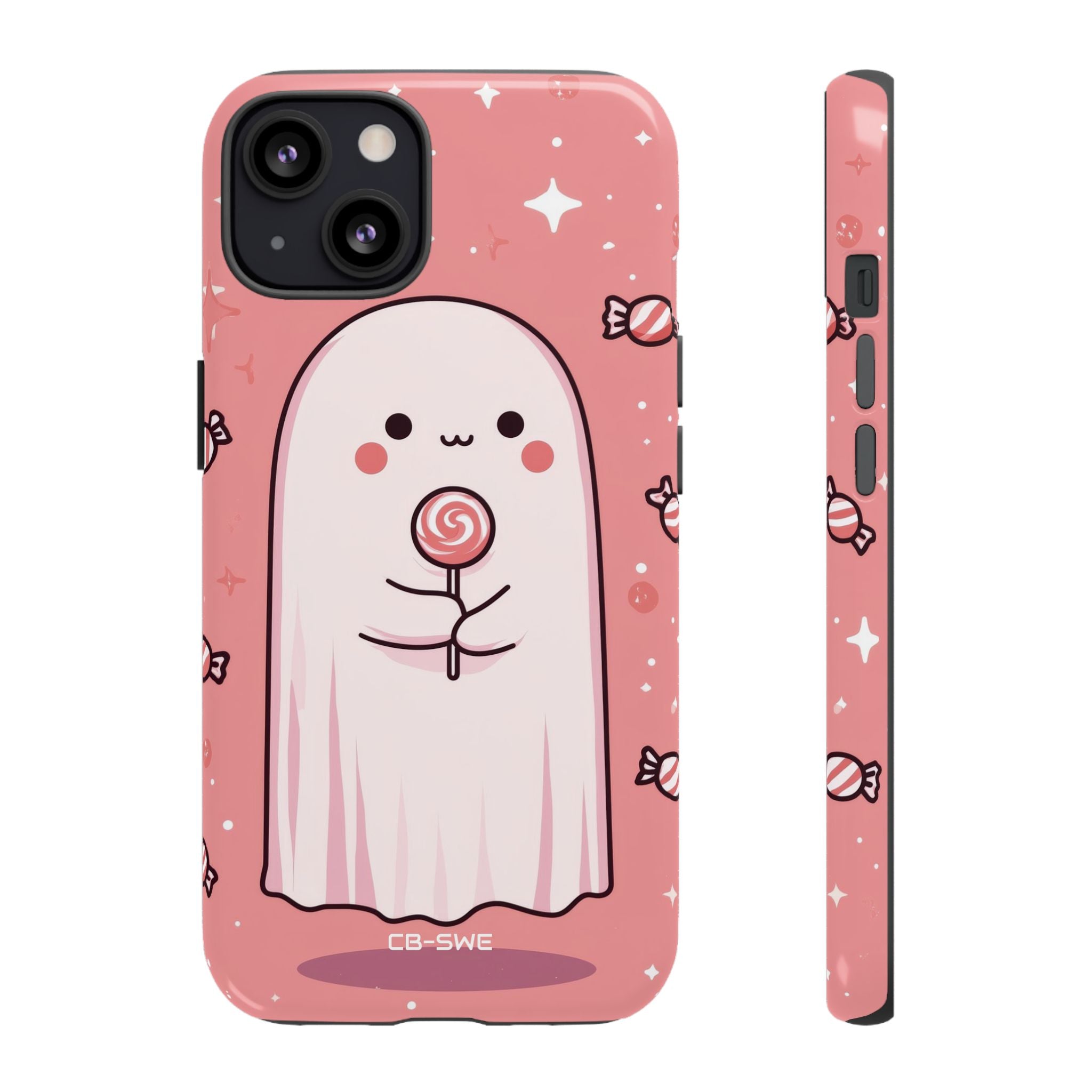 Cute Ghost Holds Candy - iPhone Case
