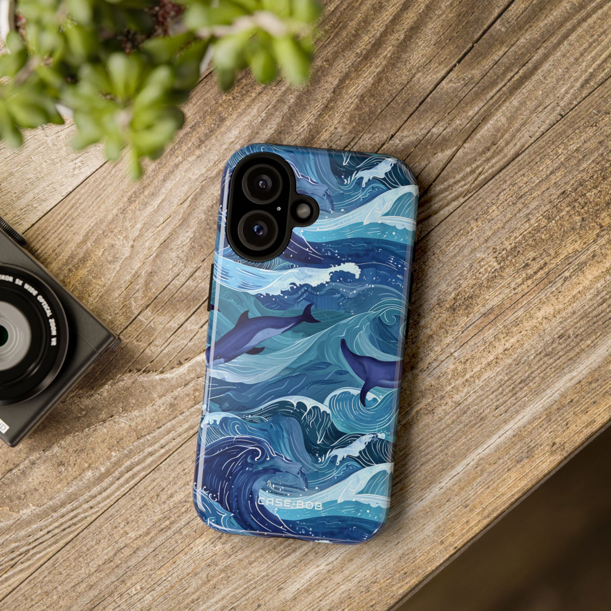 Dolphin Waves iPhone 16 Plus Case - Tough
