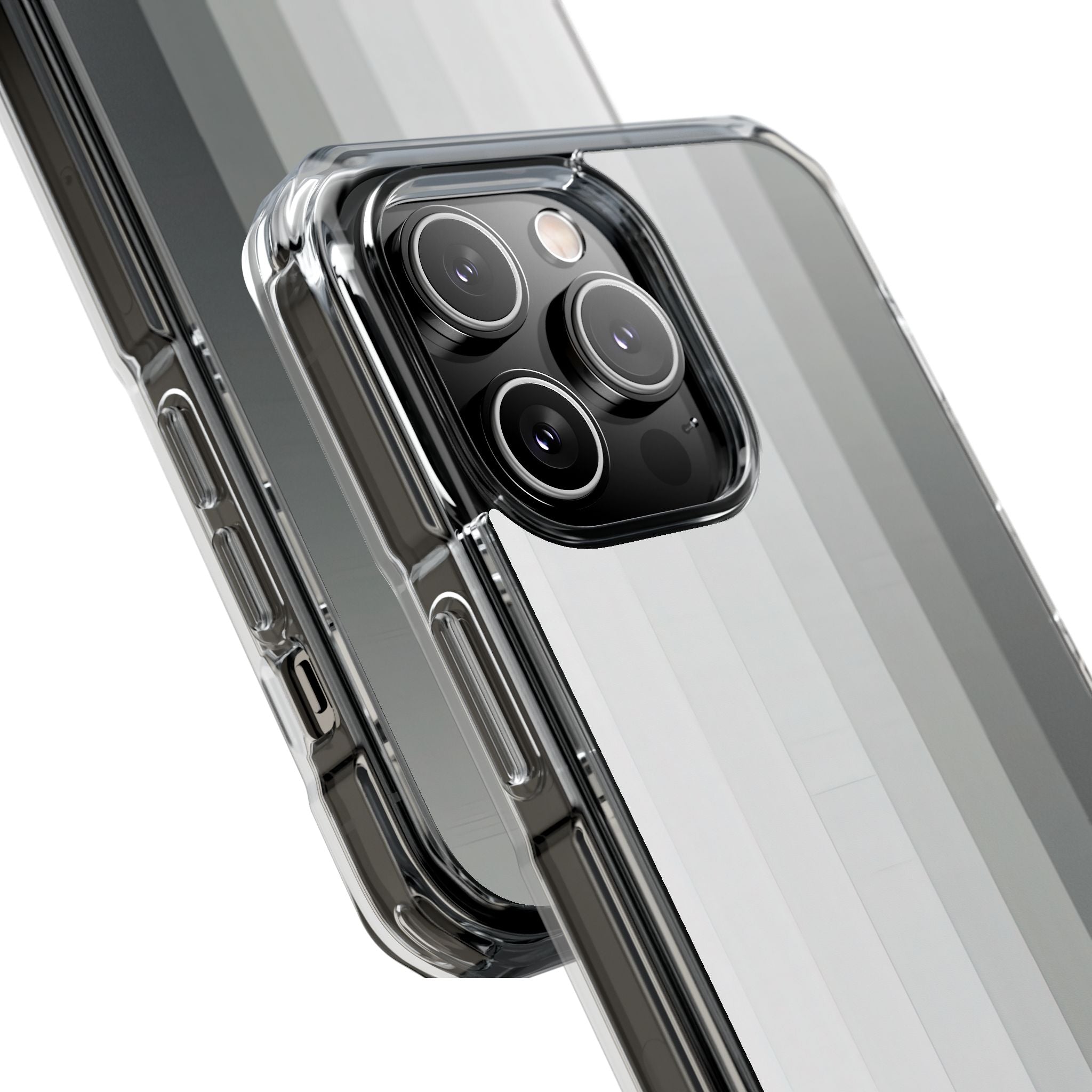 Silver Gradient Stripes iPhone 14 - Impact Clear+
