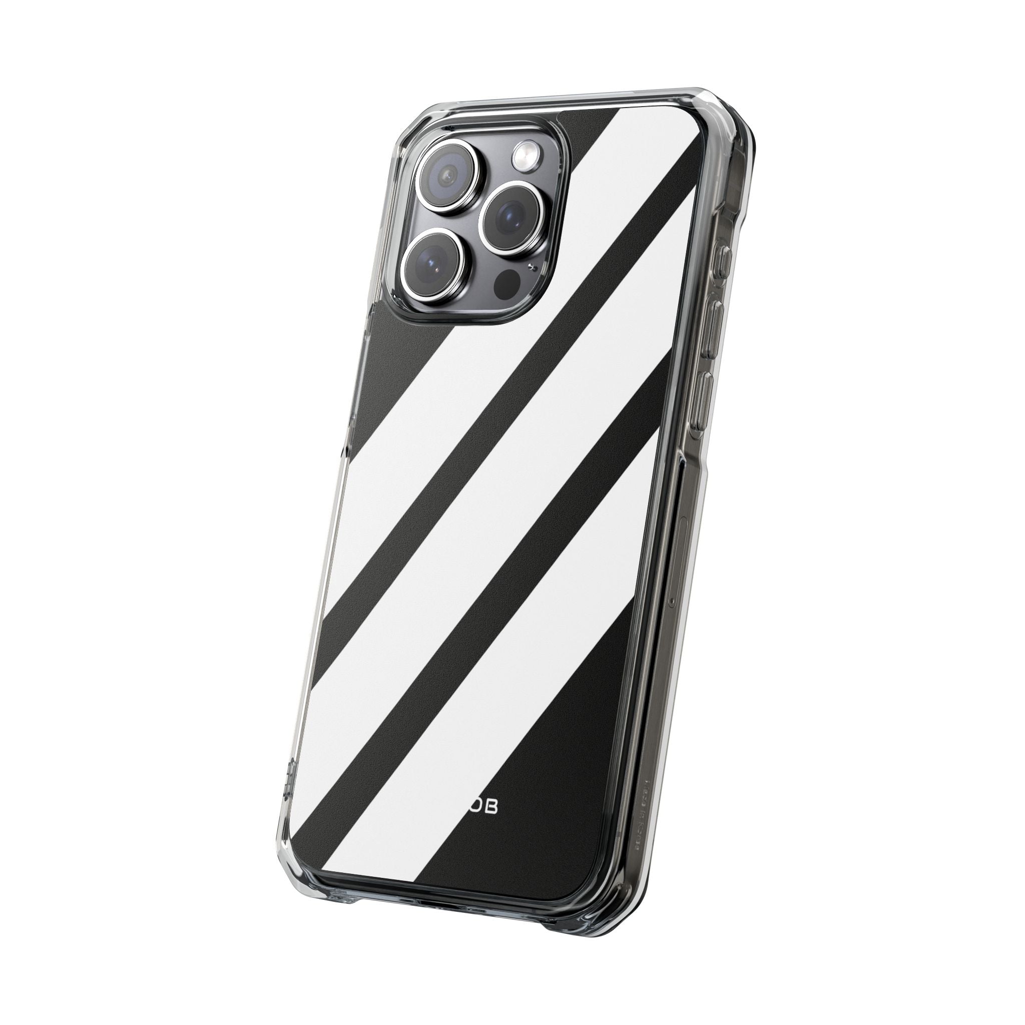 Diagonal Bands Noir iPhone 15 Pro Max Case - Impact