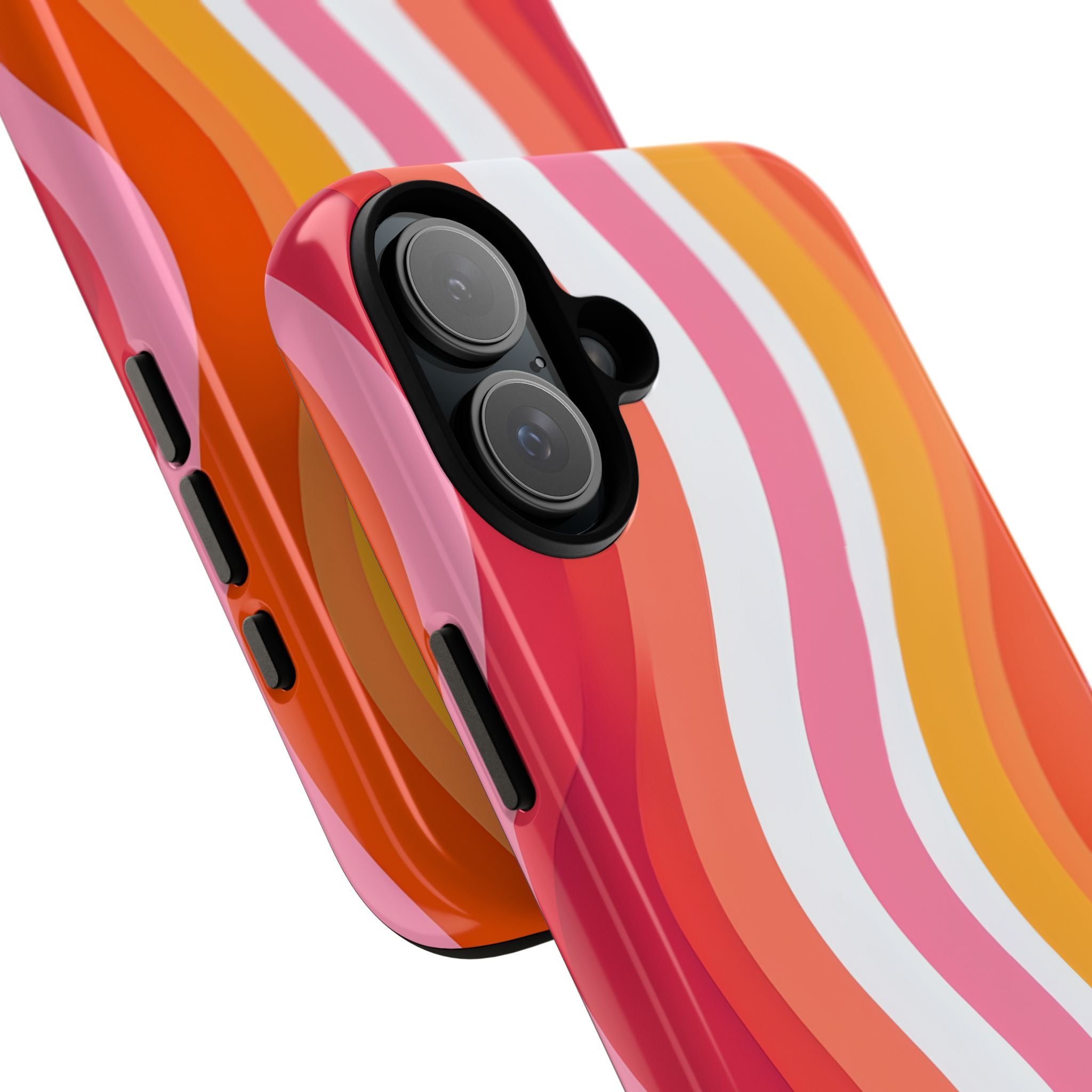 Vibrant Retro Vertical Wavy Stripes iPhone 16 - Tough