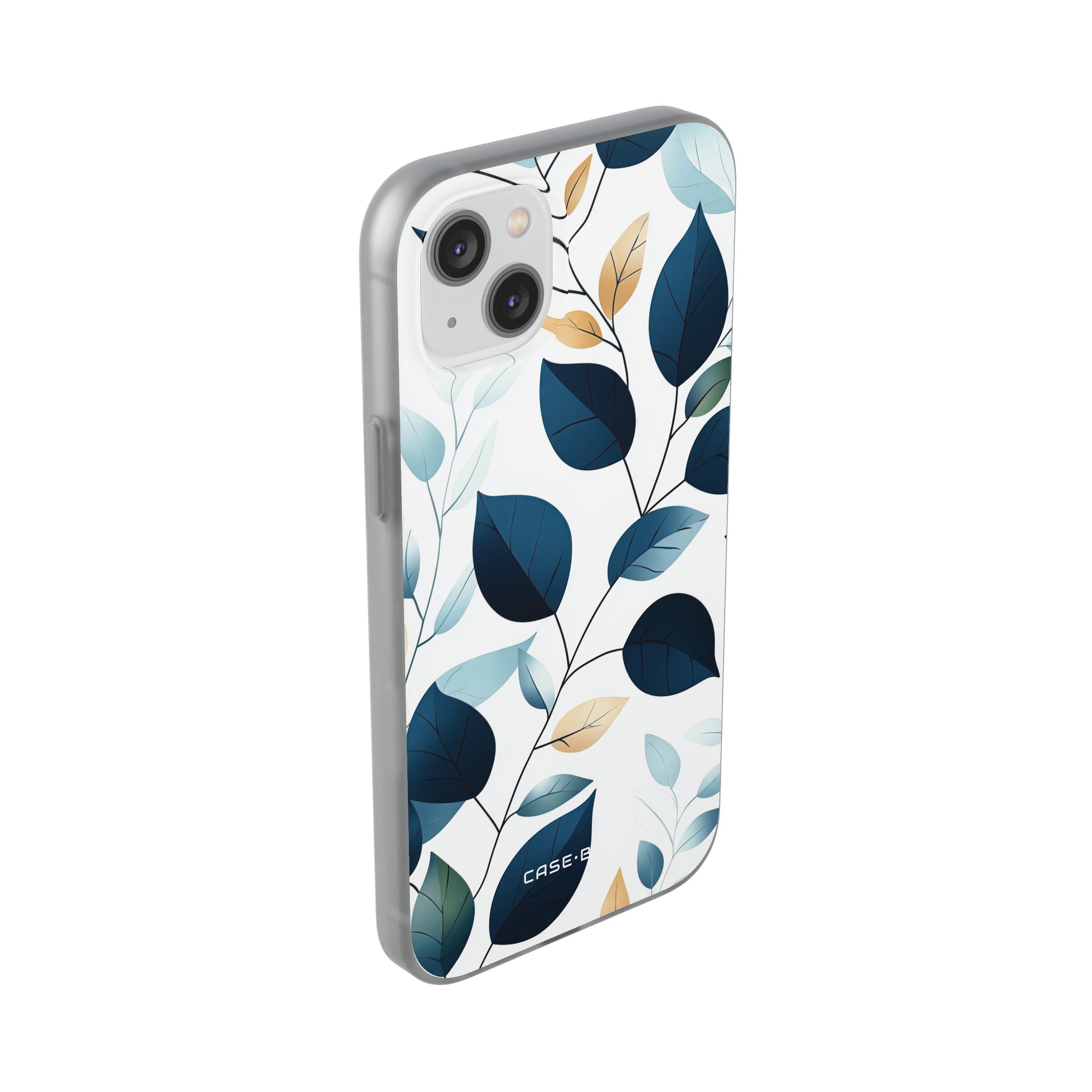 Navy Leaf Veins iPhone 14 Plus Case - Soft