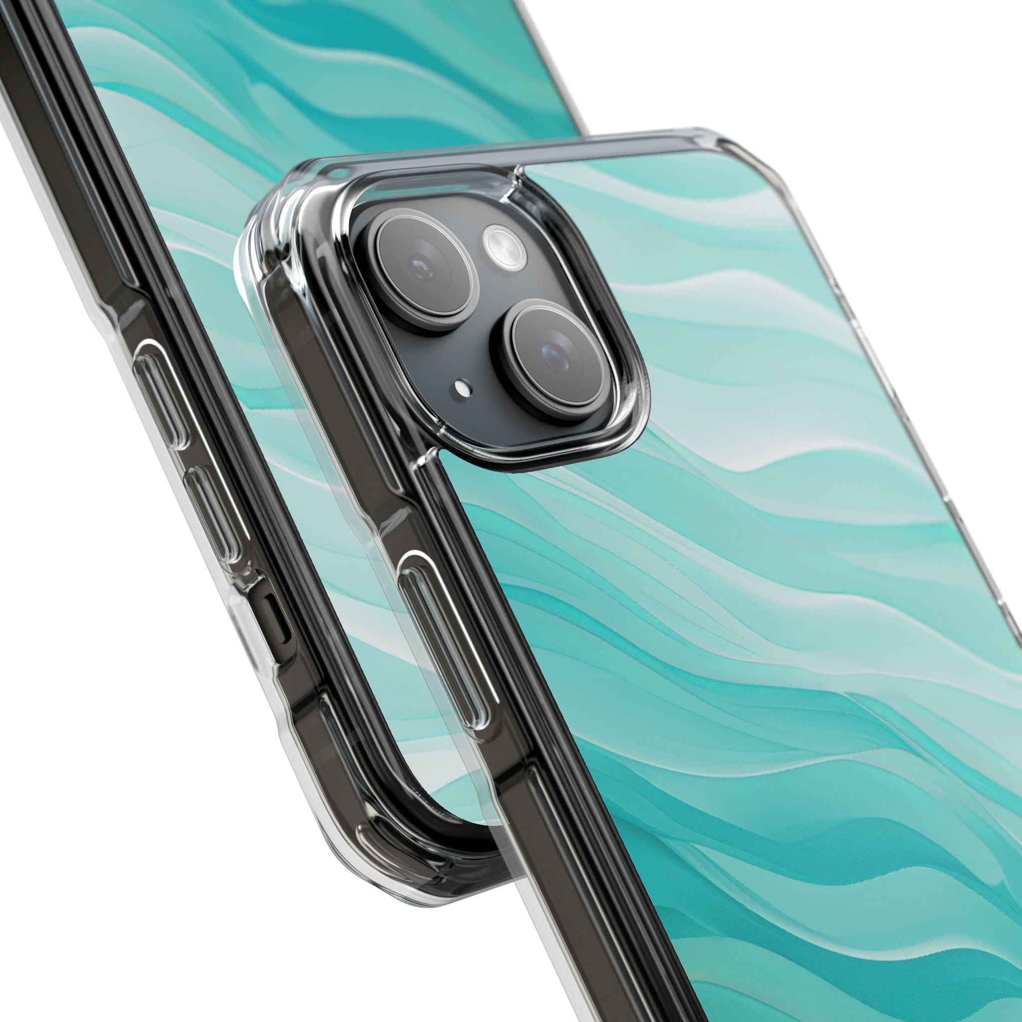Soothing Aqua Waves iPhone 15 - Impact Clear+