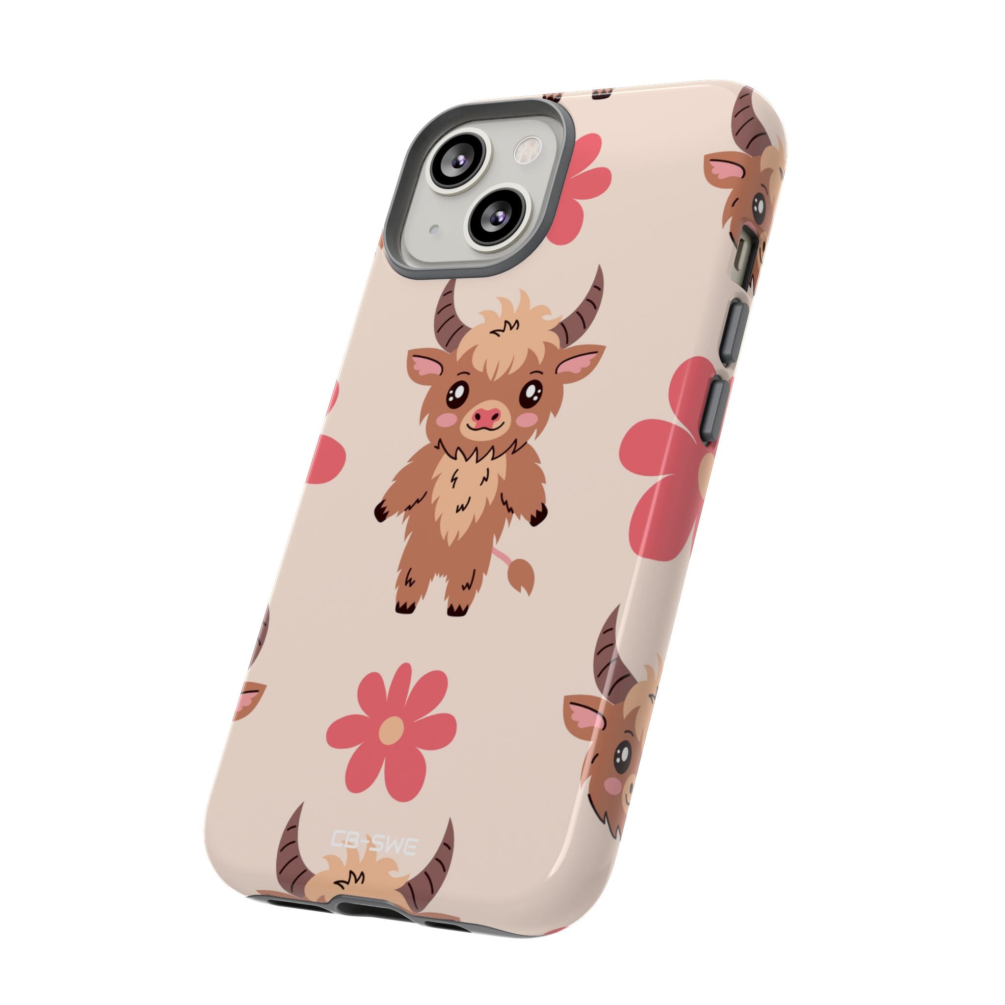 Cute Cattle & Flowers - iPhone Case