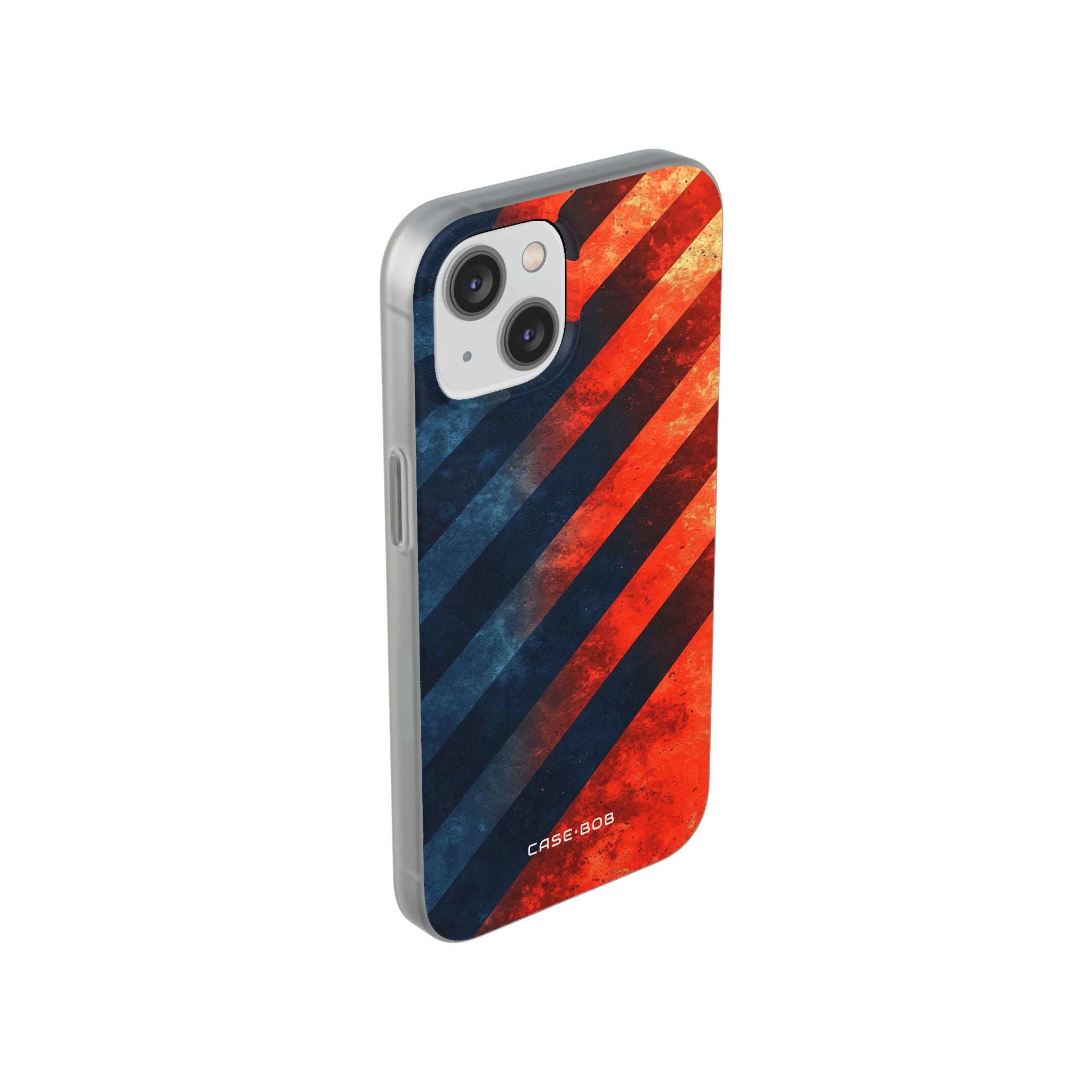 Diagonal Stripes Blaze iPhone 14 Case - Soft